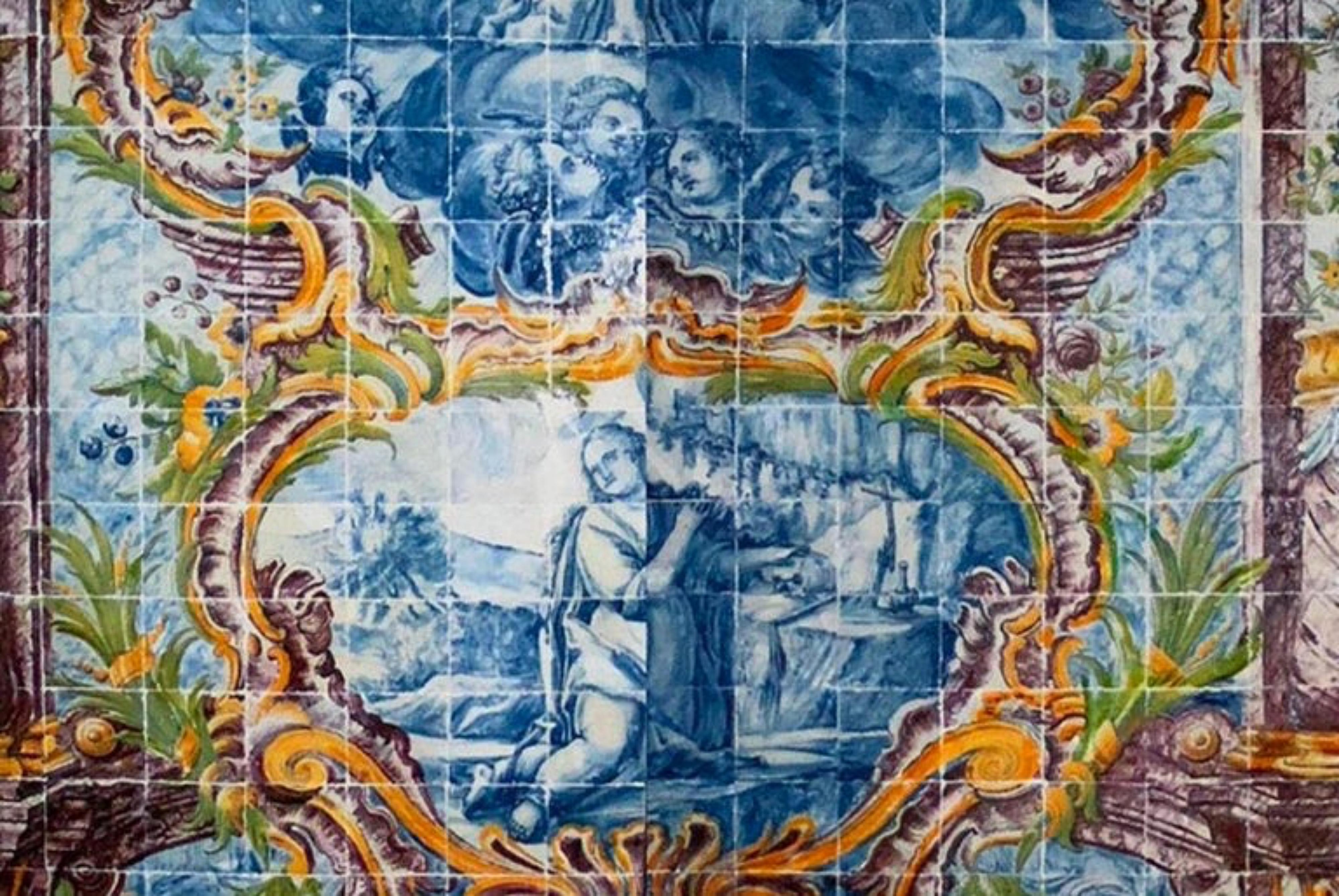 Fait main « Azulejos », le Virgen, portugais du 18e siècle en vente