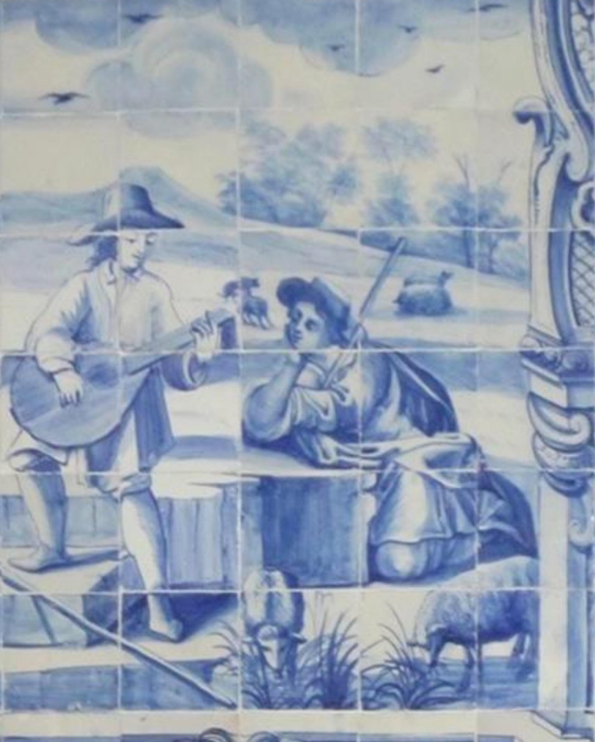 Portugiesisches „Azulejos“-Hobadour aus dem 18. Jahrhundert (Barock) im Angebot