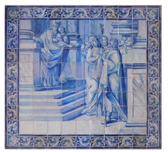 18th Century Portuguese " Azulejos " Virgin Wedding "