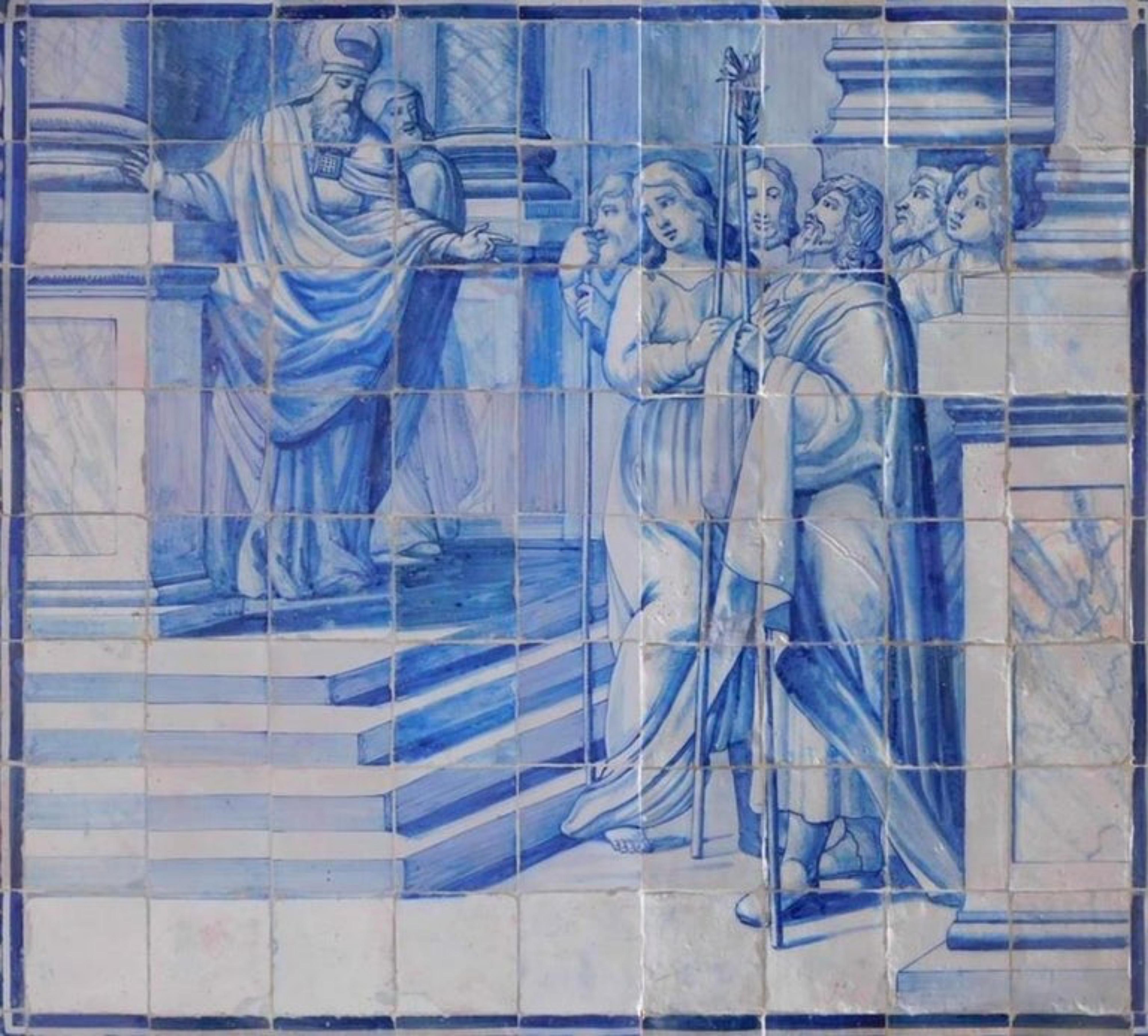 Portugiesische „ Azulejos“-Hochzeit der Jungfrau aus dem 18. Jahrhundert (Barock) im Angebot