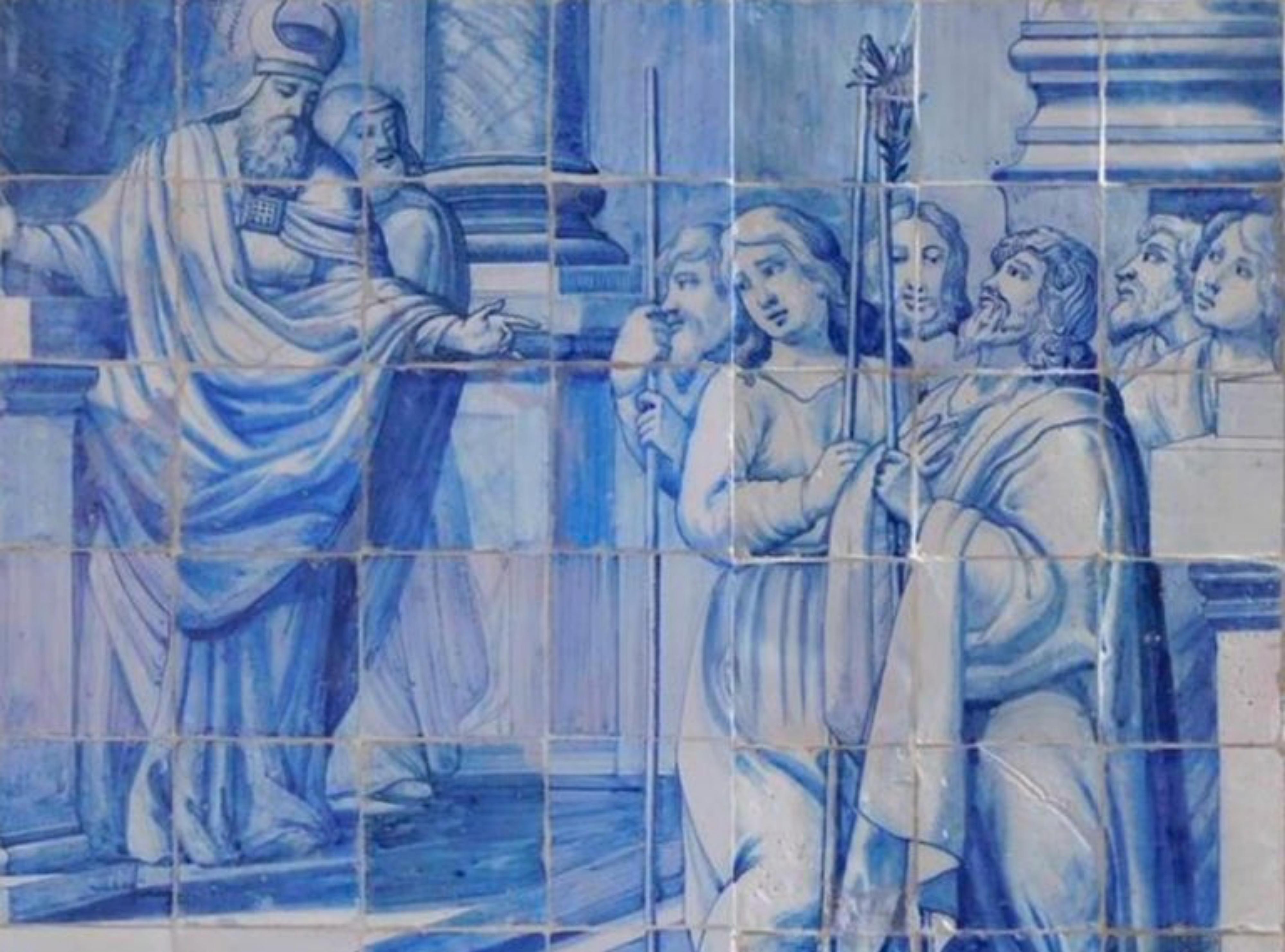 Portugiesische „ Azulejos“-Hochzeit der Jungfrau aus dem 18. Jahrhundert im Zustand „Gut“ im Angebot in Madrid, ES