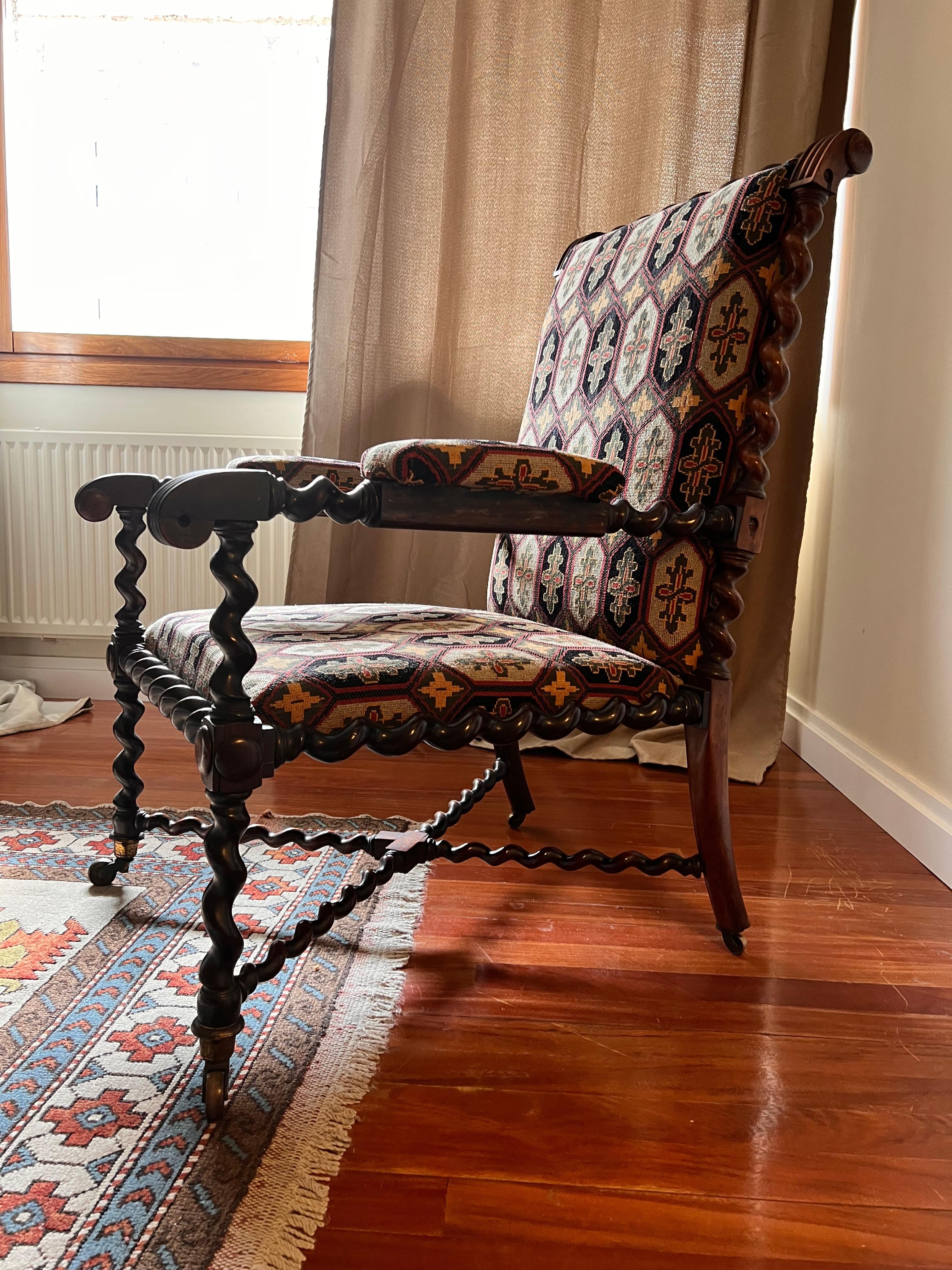18th Century Portuguese Baroque Chair Brazil, Rosewood In Excellent Condition In BILBAO, ES