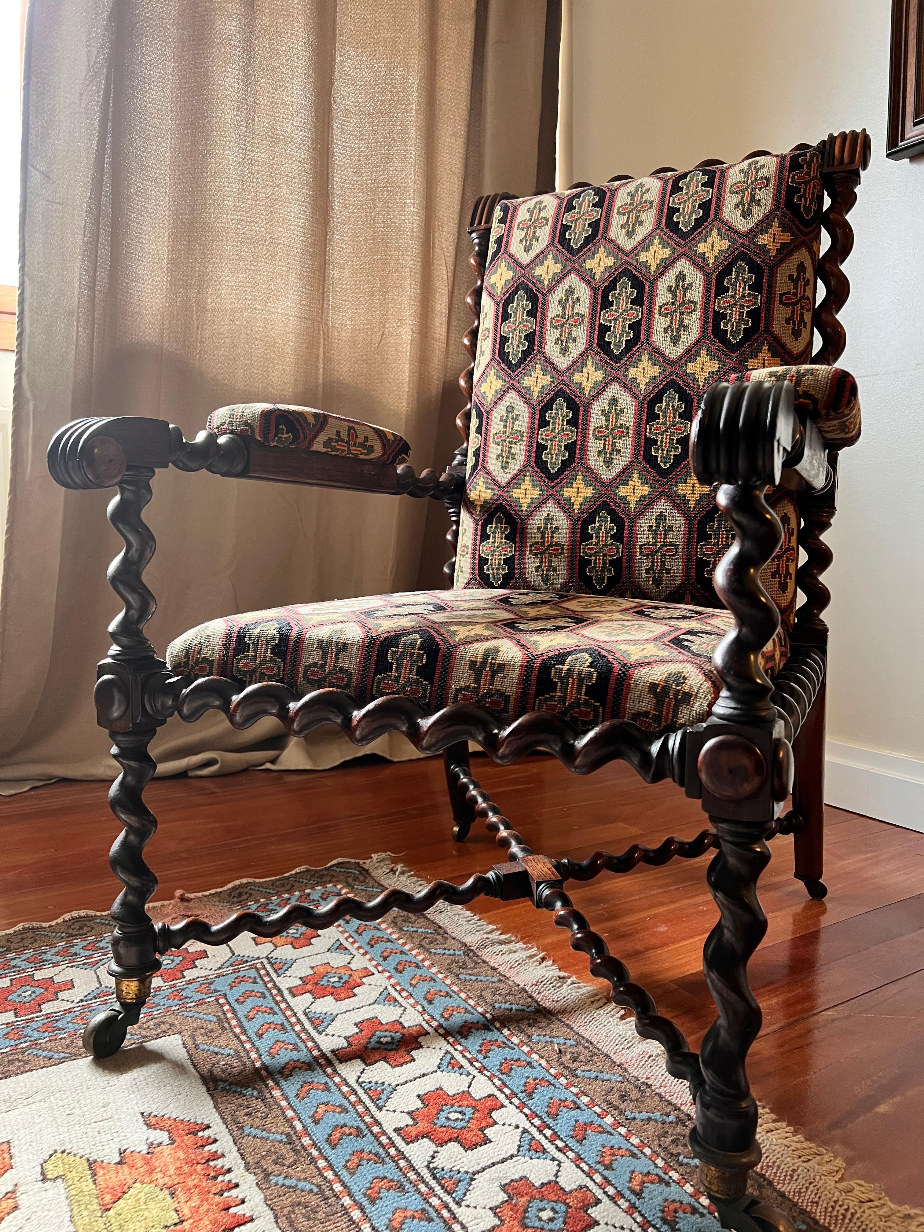 18th Century and Earlier 18th Century Portuguese Baroque Chair Brazil, Rosewood