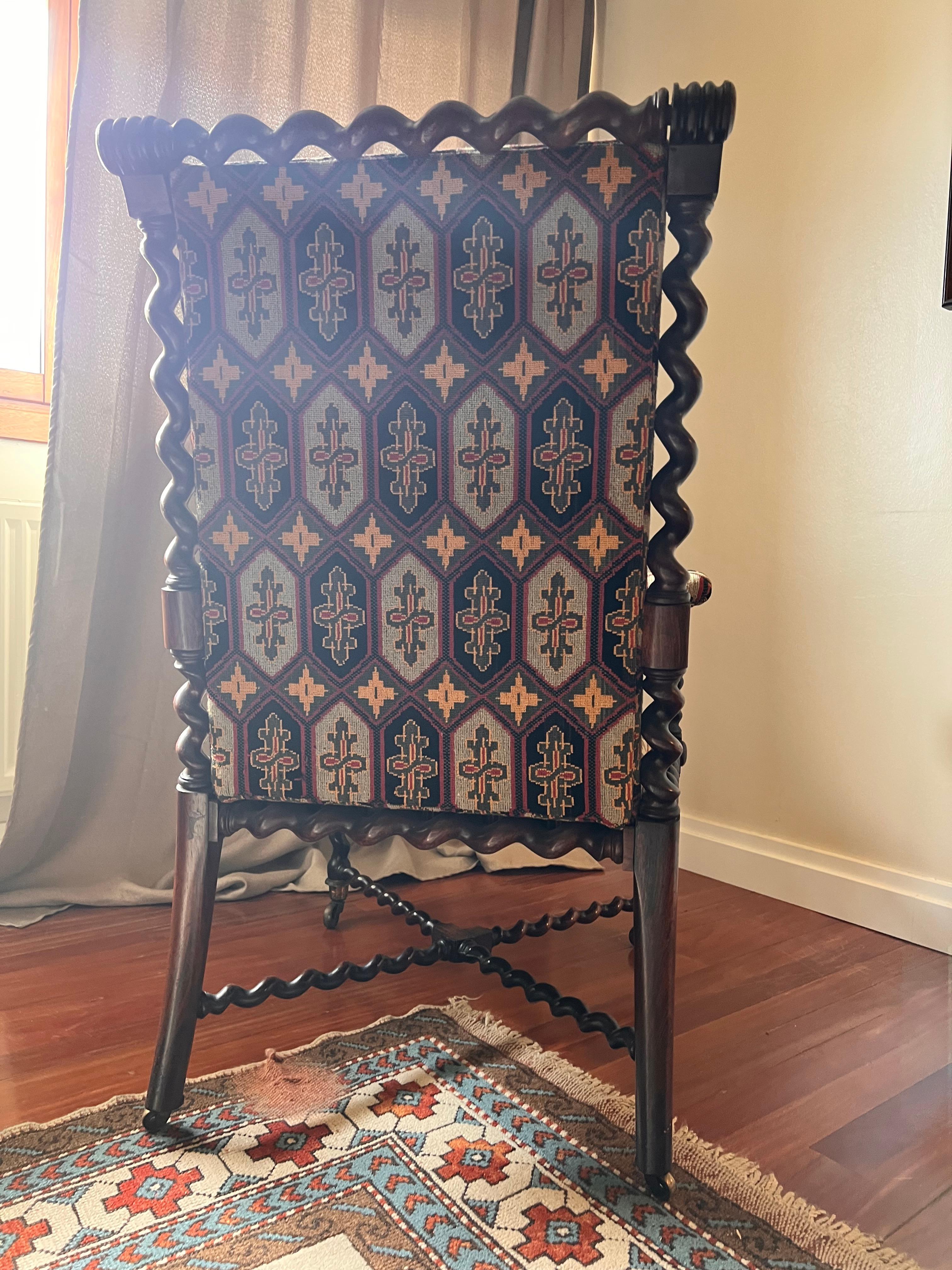 18th Century Portuguese Baroque Chair Brazil, Rosewood 1