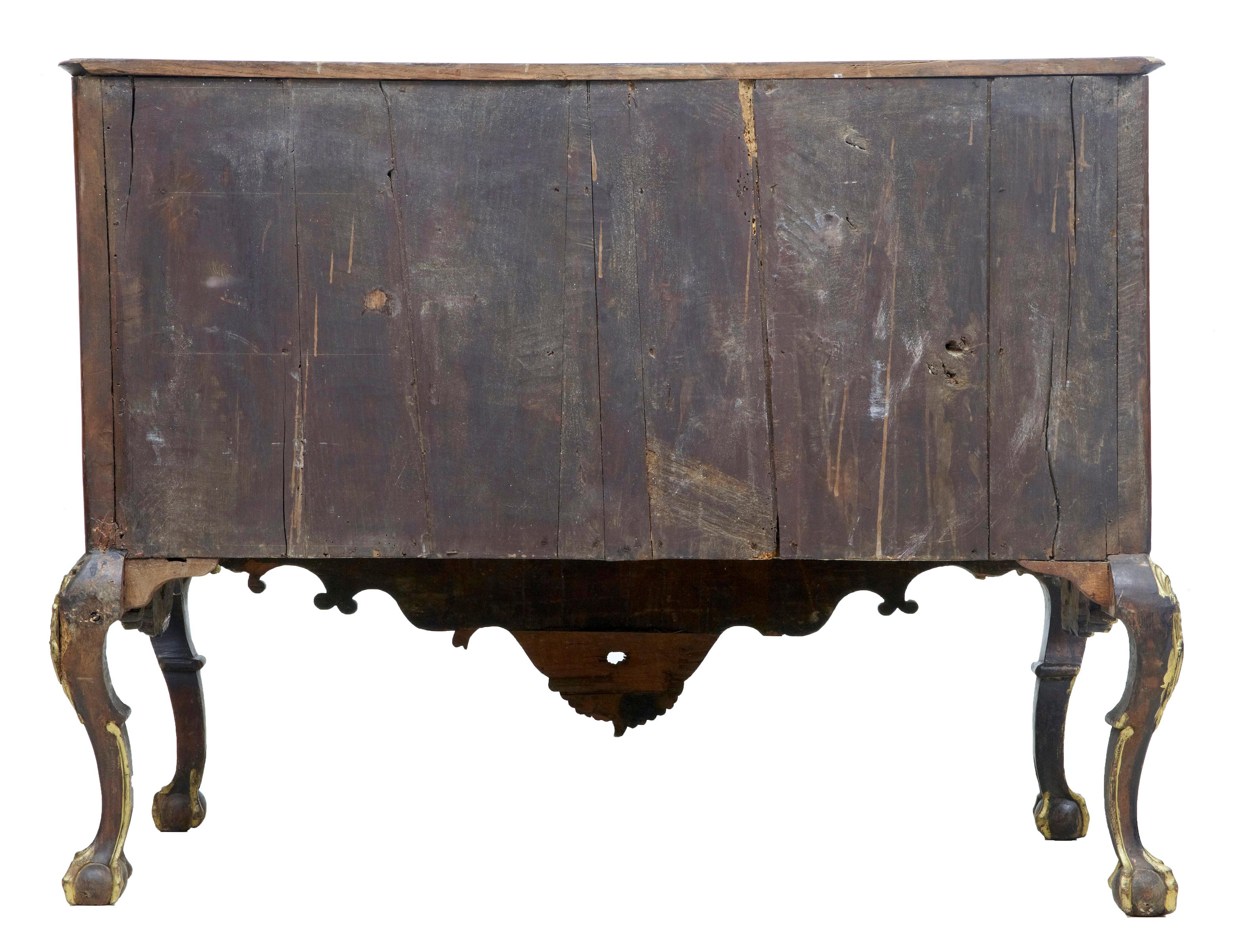 18th Century Portuguese Carved Walnut and Gilt Commode In Good Condition In Debenham, Suffolk