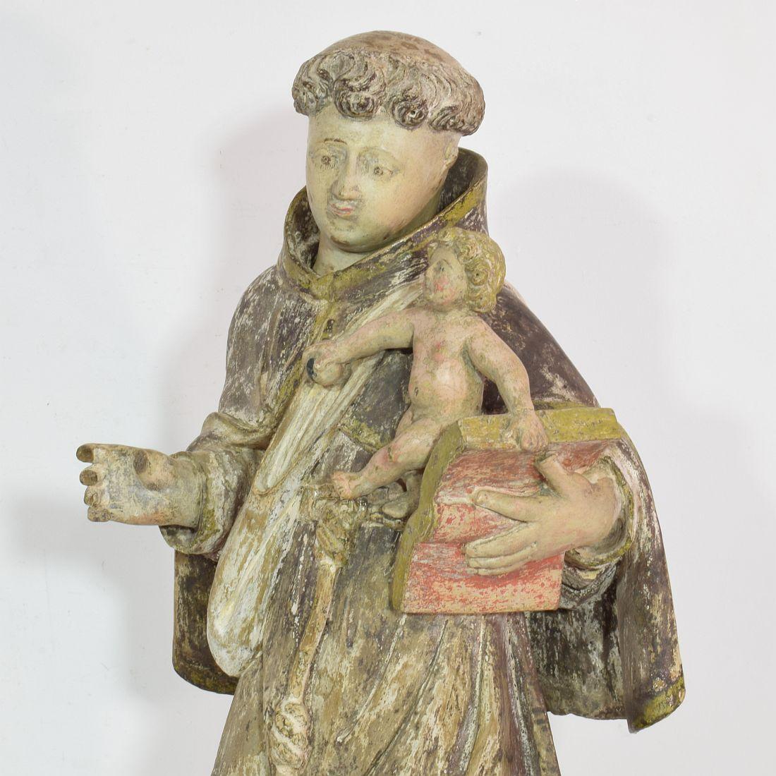 18th Century Portuguese Carved Wooden Statue of Saint Anthony 5