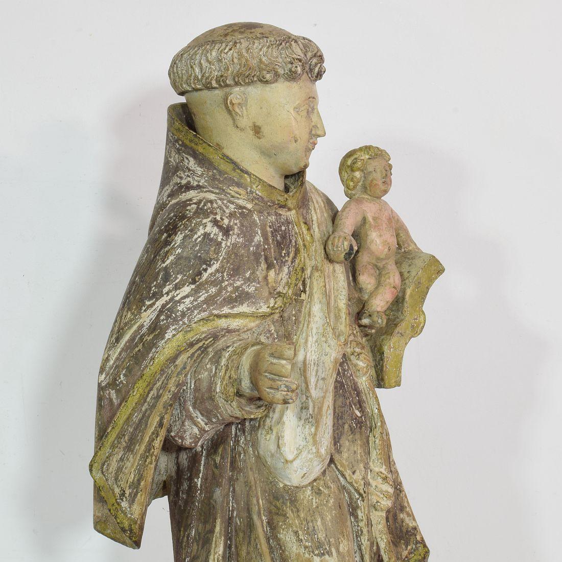 18th Century Portuguese Carved Wooden Statue of Saint Anthony 7