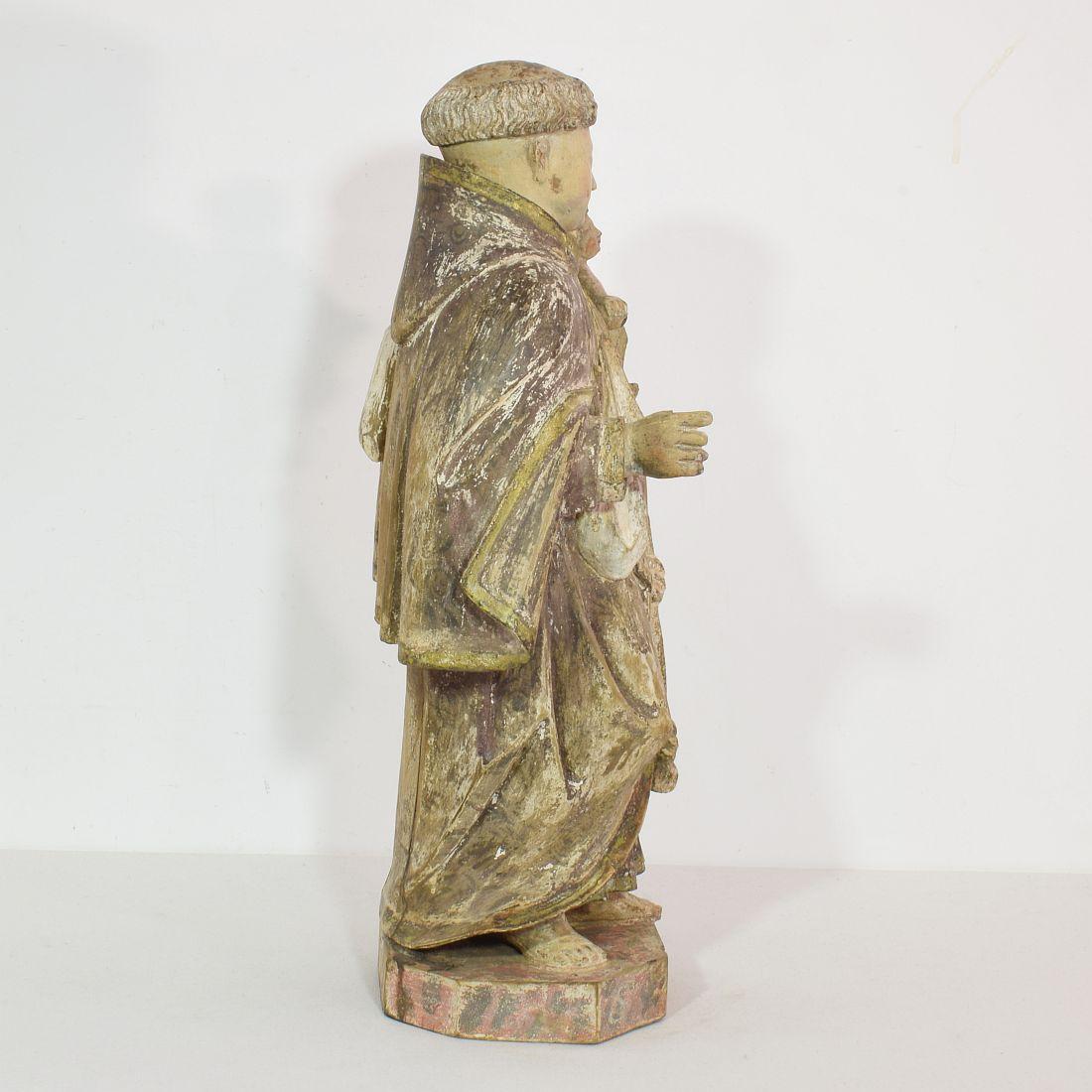 18th Century Portuguese Carved Wooden Statue of Saint Anthony 1