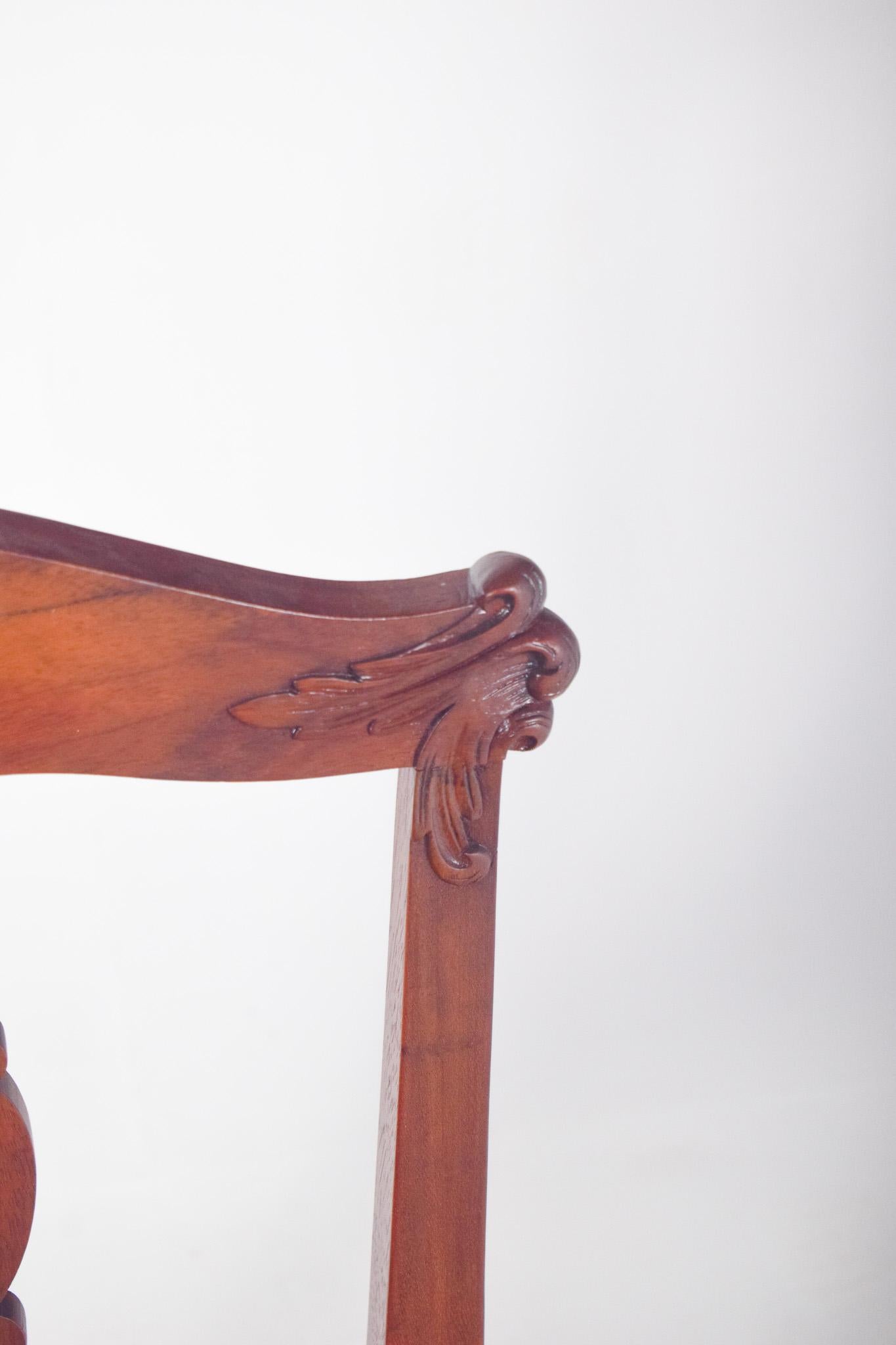 Bois de rose Chaise portugaise D. A. du 18e siècle en vente