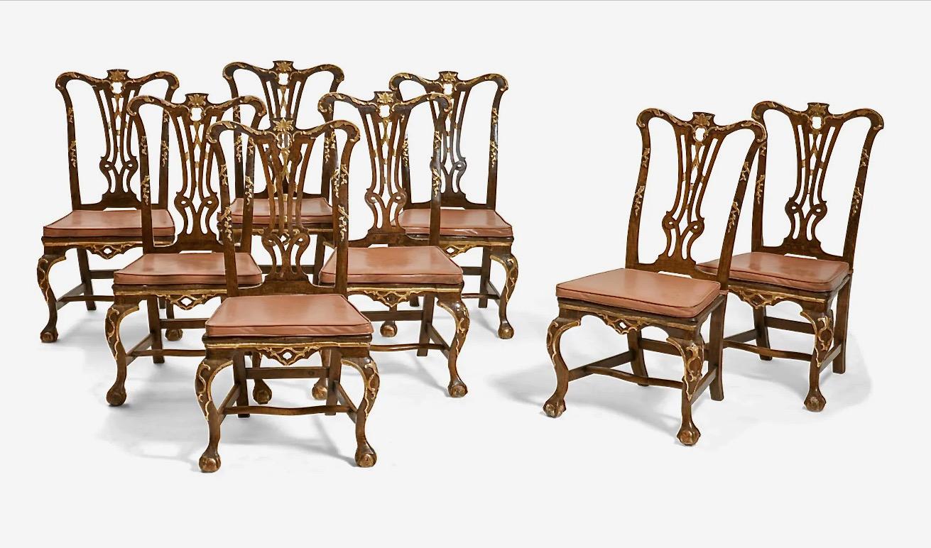 Rococo Chaises de salle à manger portugaises du 18e siècle, lot de 8 en vente