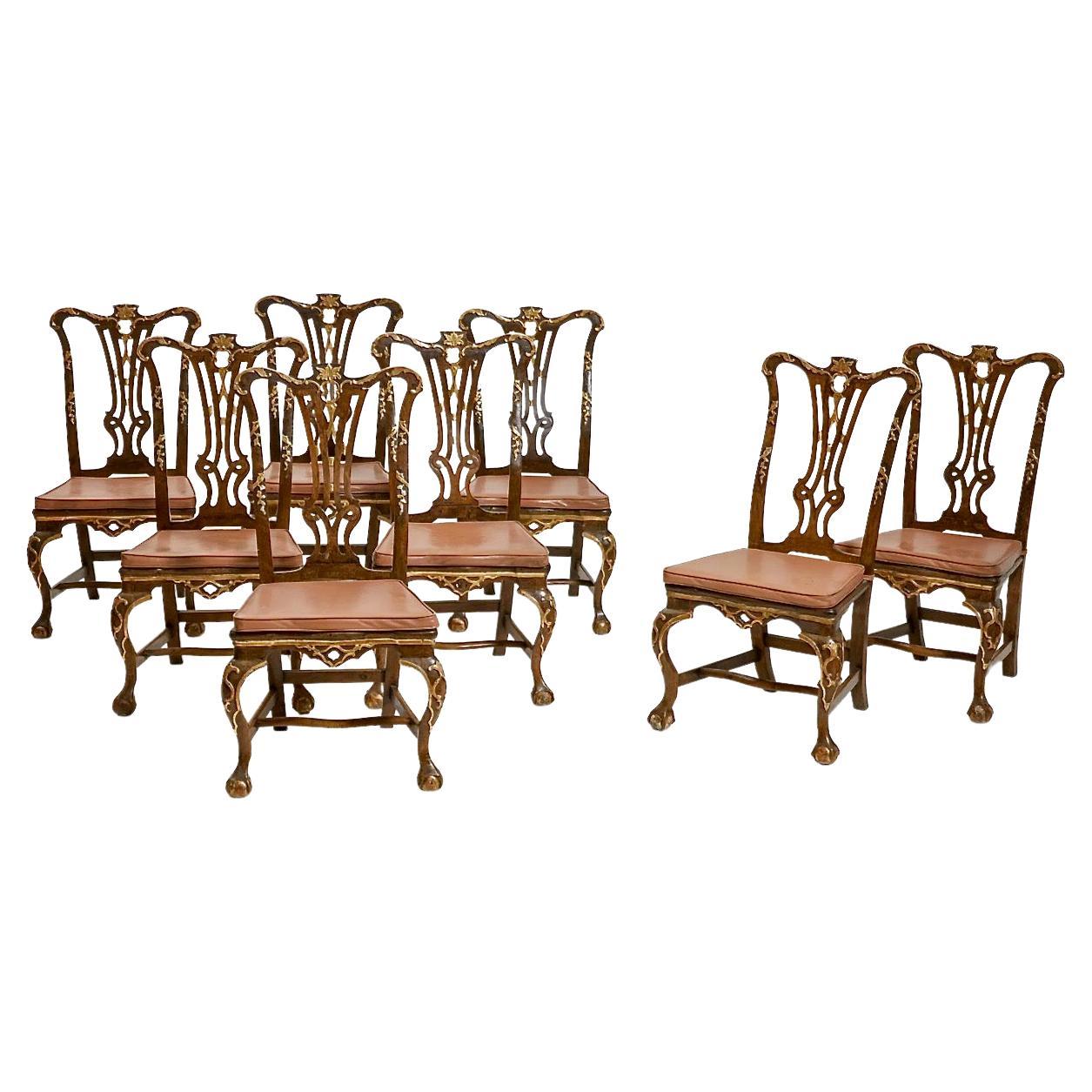 Chaises de salle à manger portugaises du 18e siècle, lot de 8