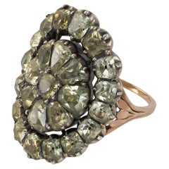 18th Century Portuguese Gold Ring Set with Chrysoberyls (Chrysolites)