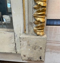 18th Century Portuguese Painted White and Gold Gilt Mirror