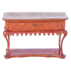 18th Century Portuguese Red Painted Console