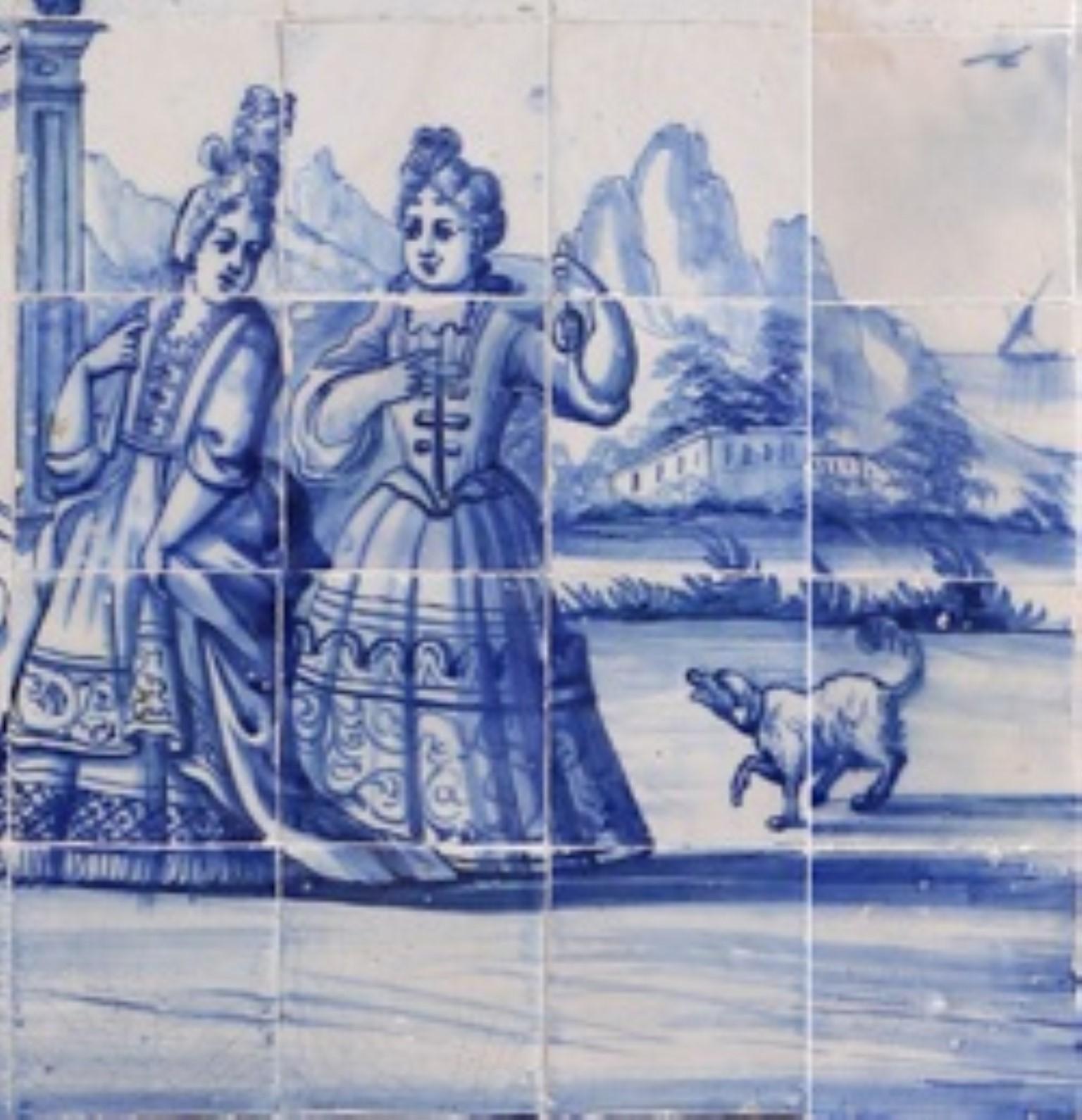 Baroque 18th Century Portuguese Azulejos Panel 