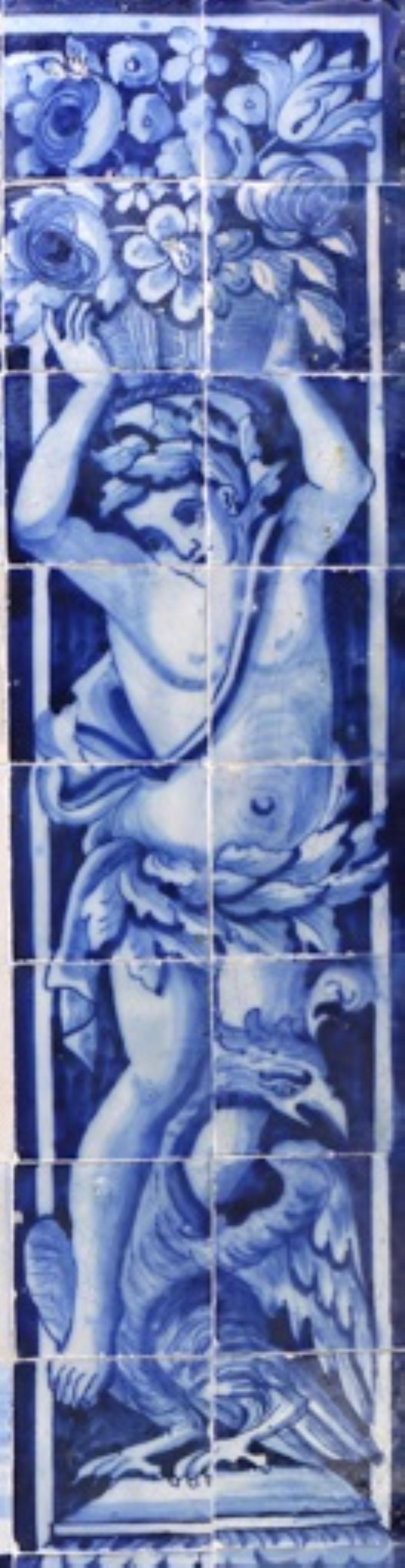 Ceramic 18th Century Portuguese Azulejos Panel 