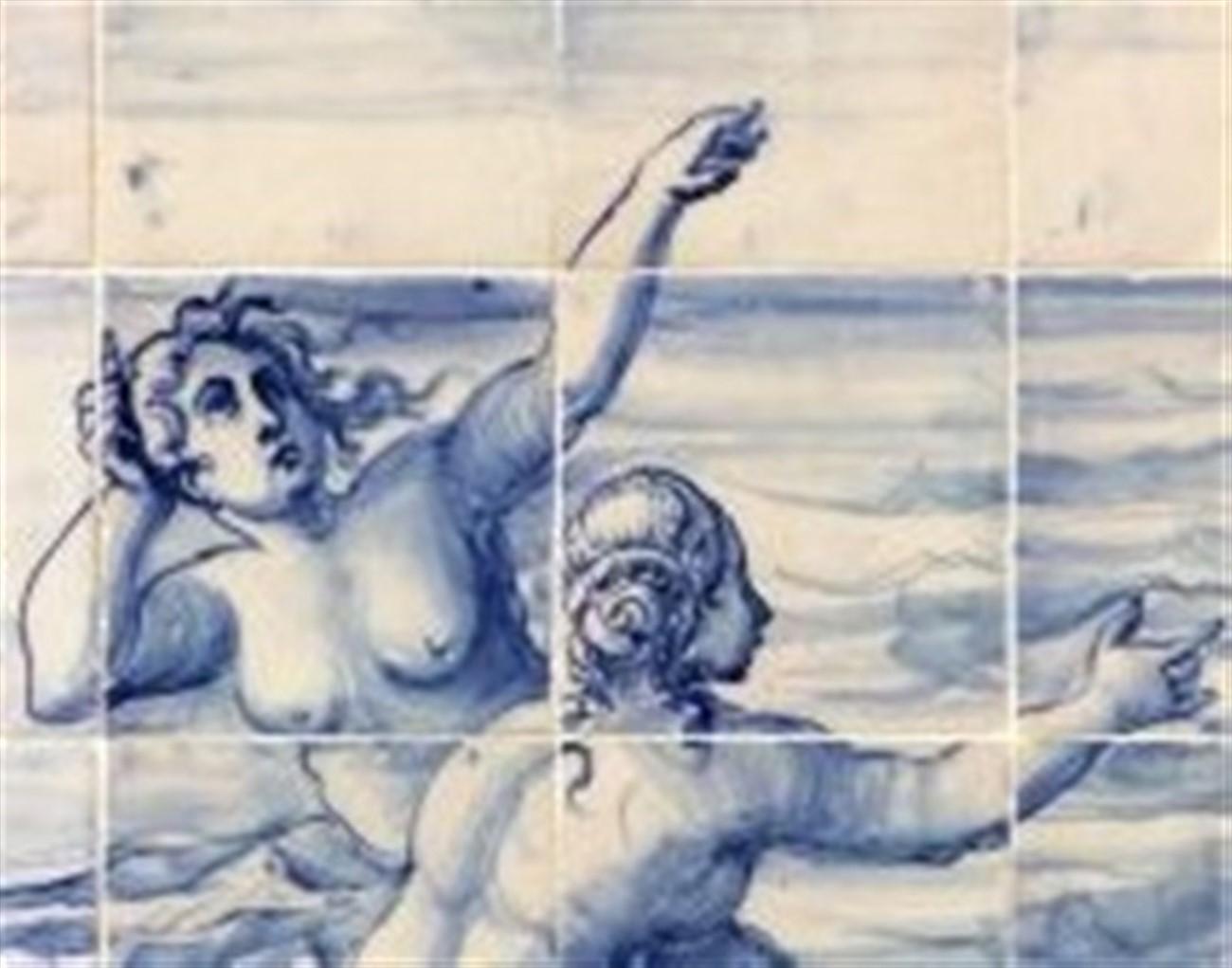 18th Century Portuguese blue on white Tile Panel 