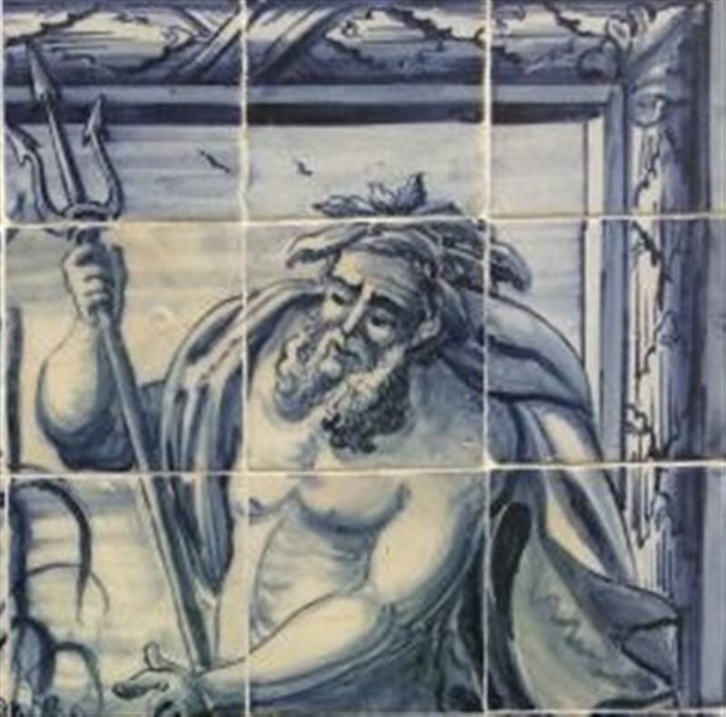 Baroque 18th Century Portuguese blue on white Tile Panel 