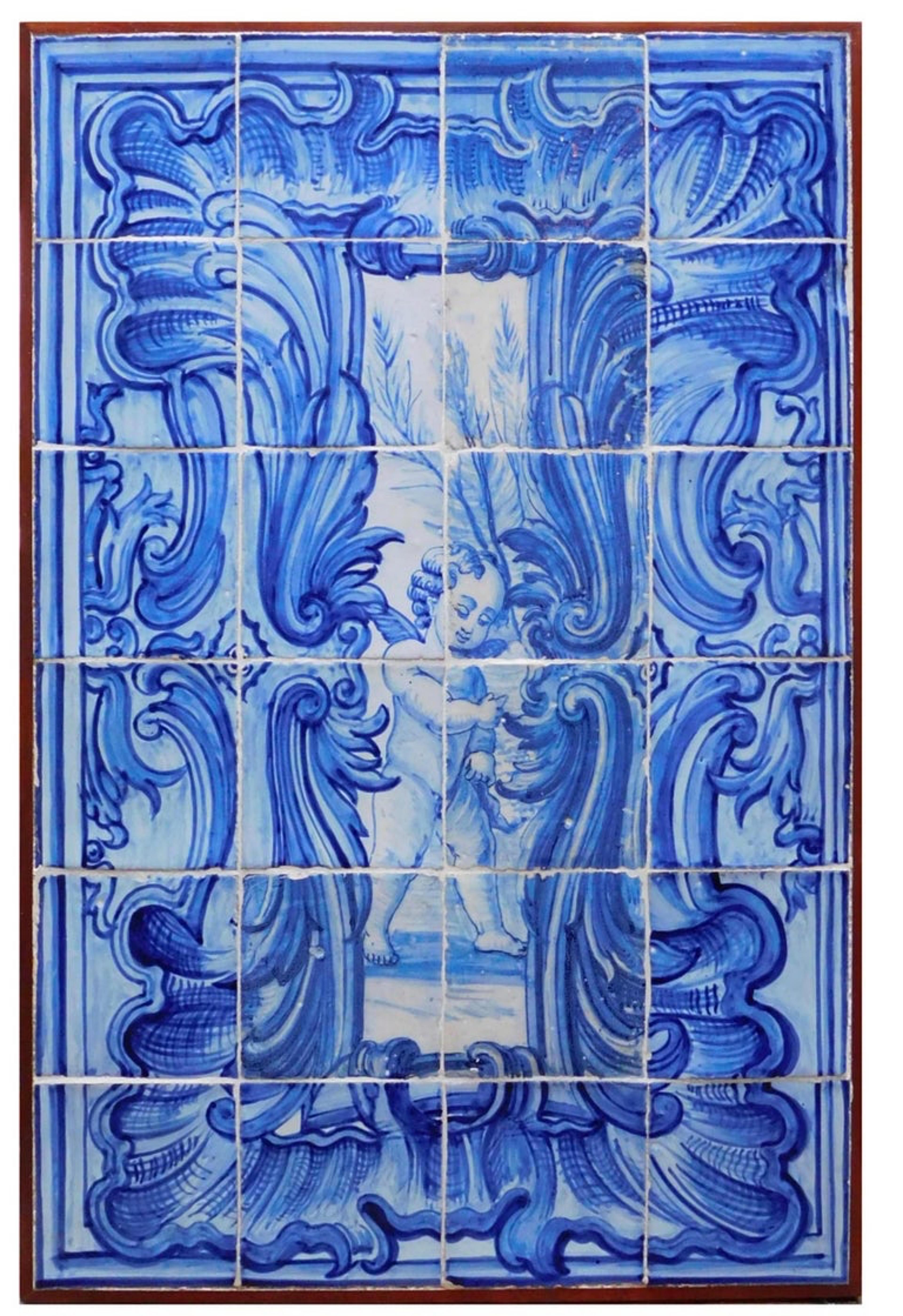 Pannello di piastrelle portoghesi del XVIII secolo 