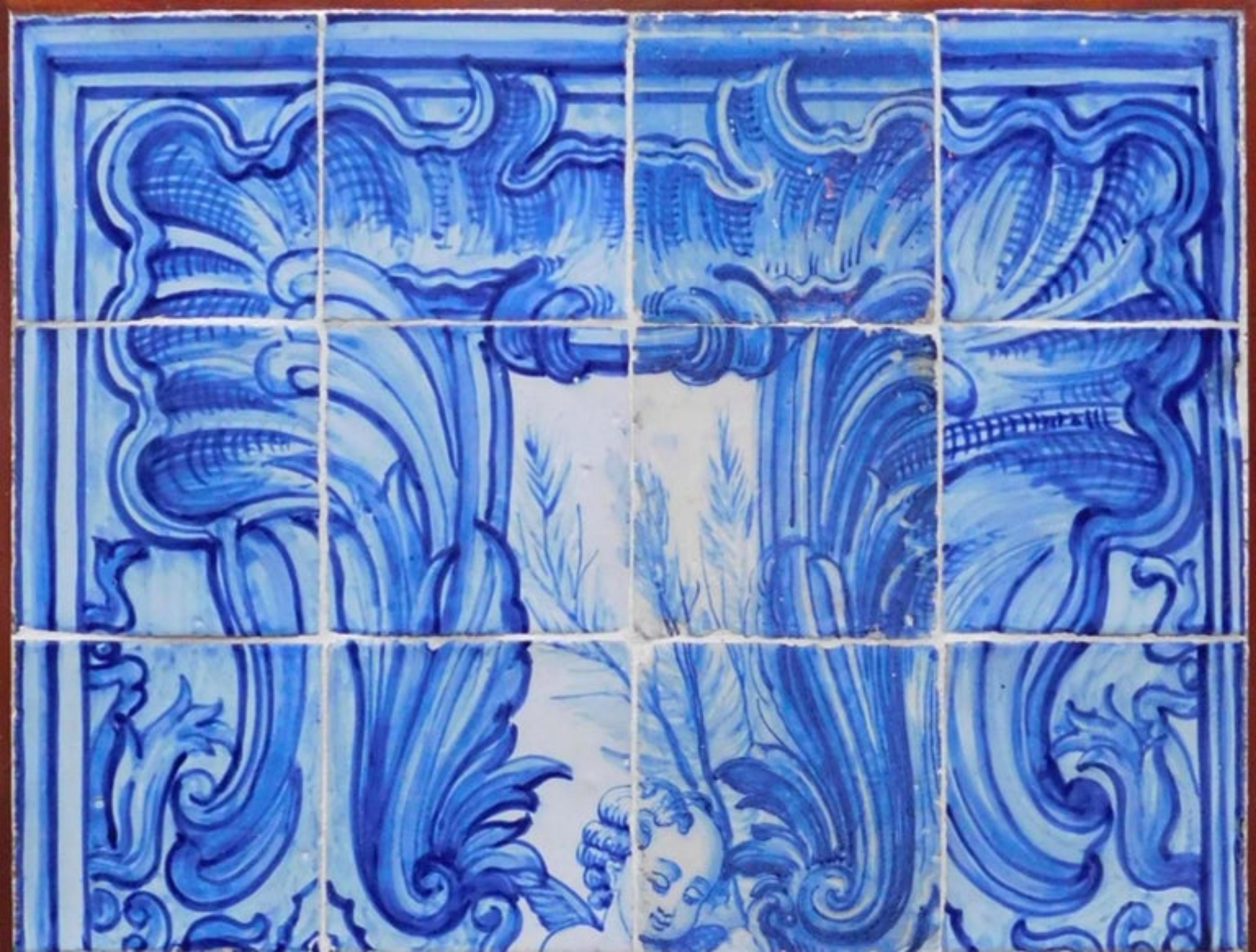 Barocco Pannello di piastrelle portoghesi del XVIII secolo 