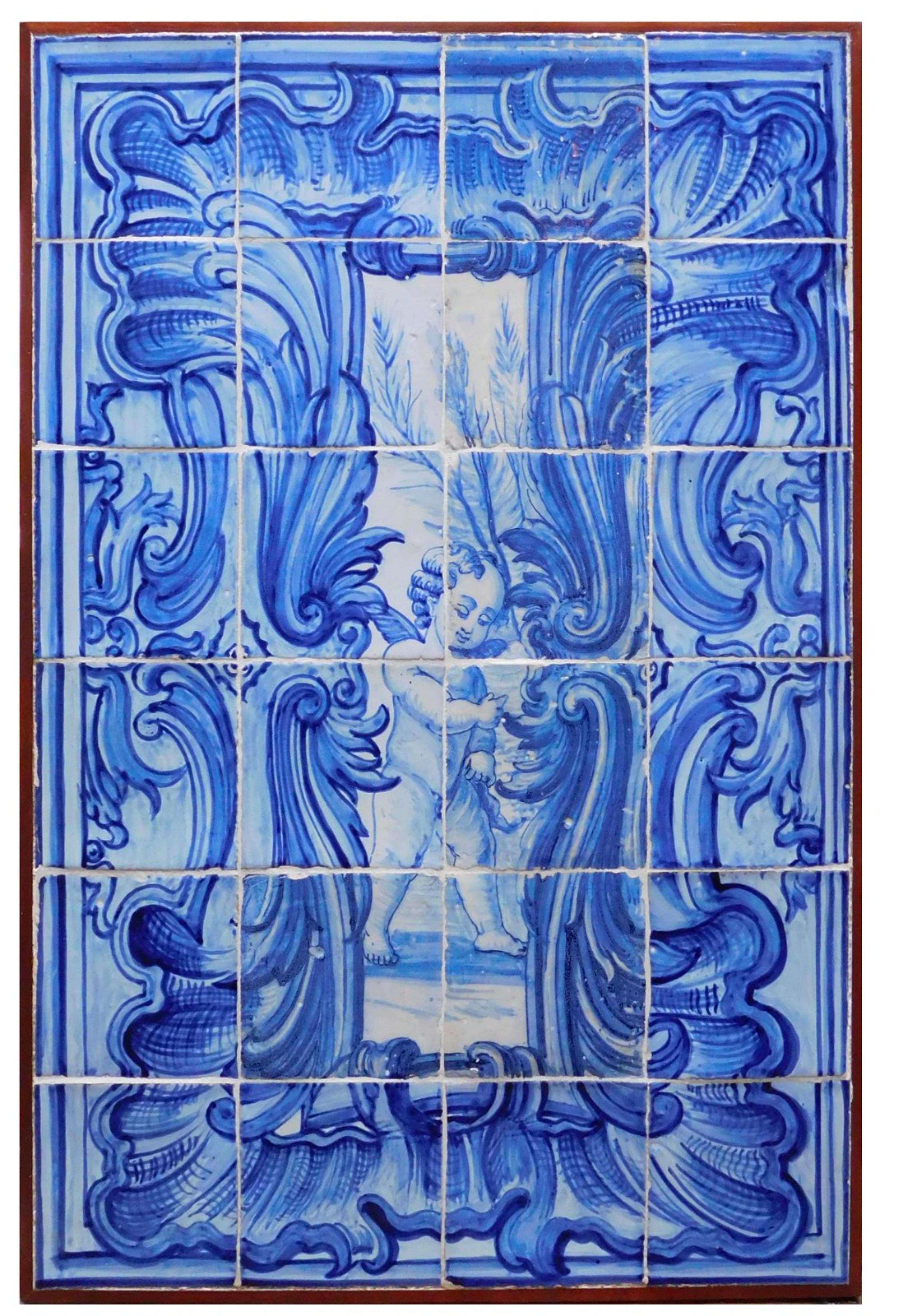 Hand-Crafted 18th century Portuguese Tiles Panel 