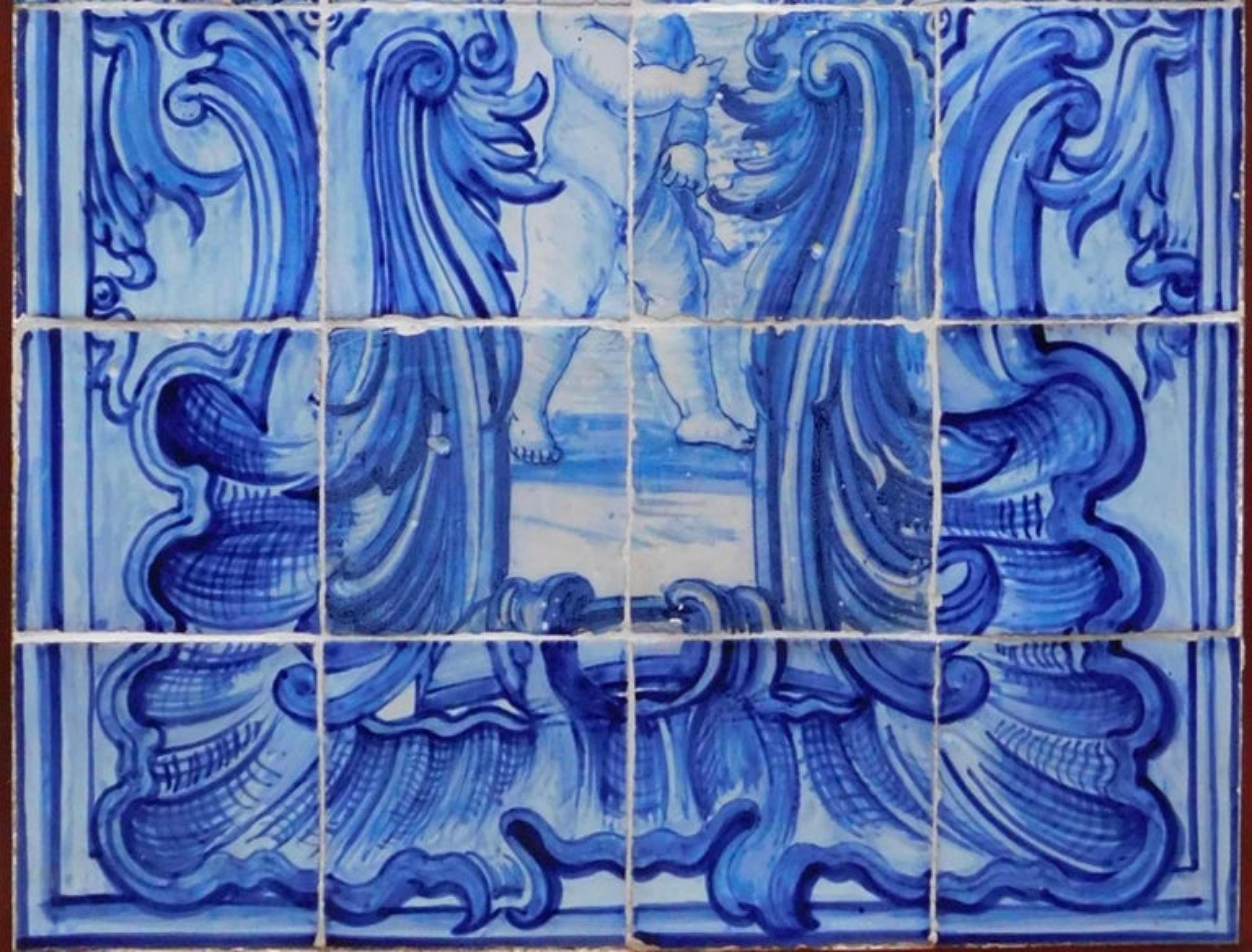 Portoghese Pannello di piastrelle portoghesi del XVIII secolo 
