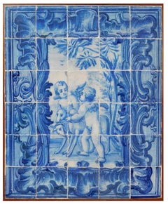 18th century Portuguese Tiles Panel "Angels"