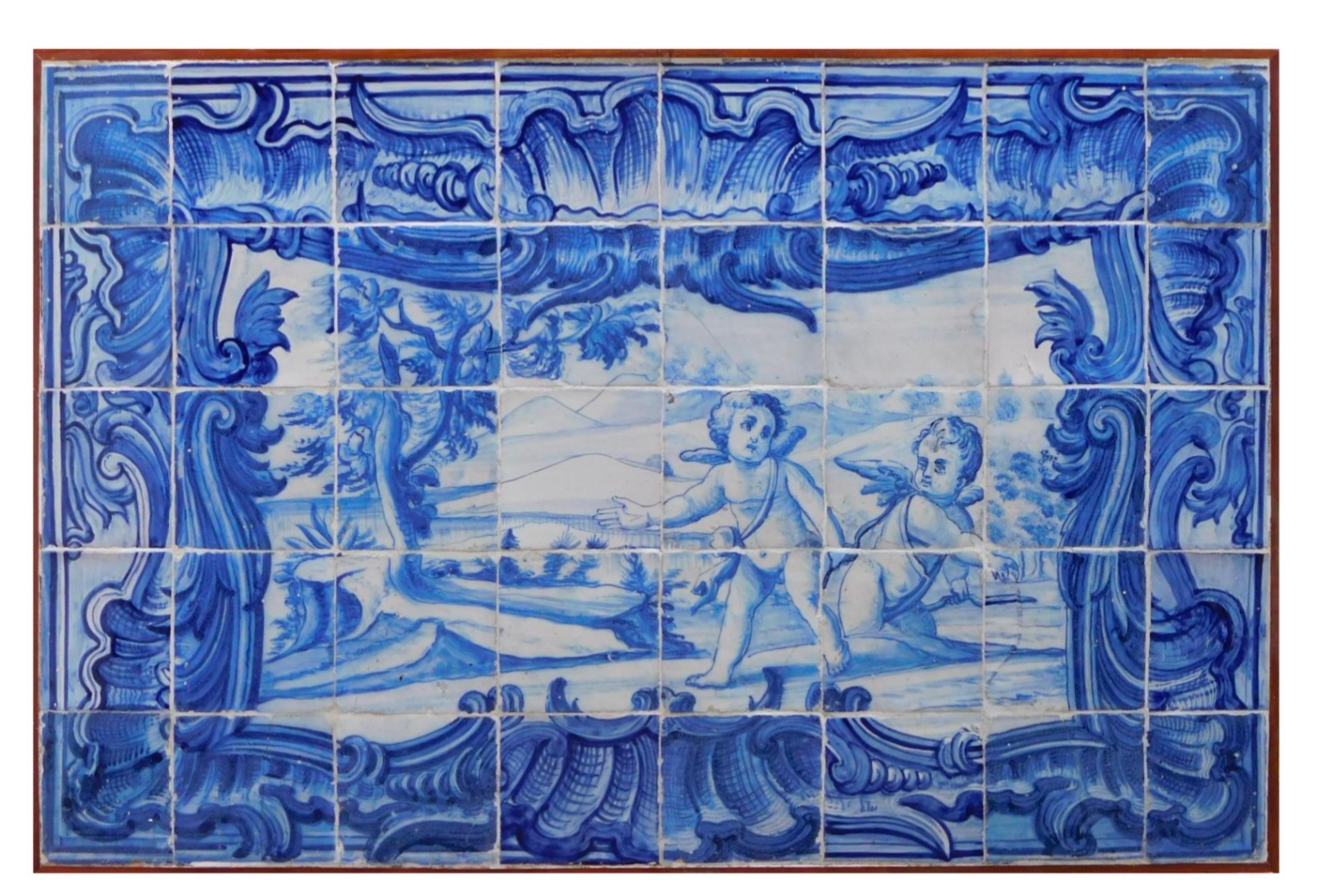Hand-Crafted 18th century Portuguese Tiles Panel 