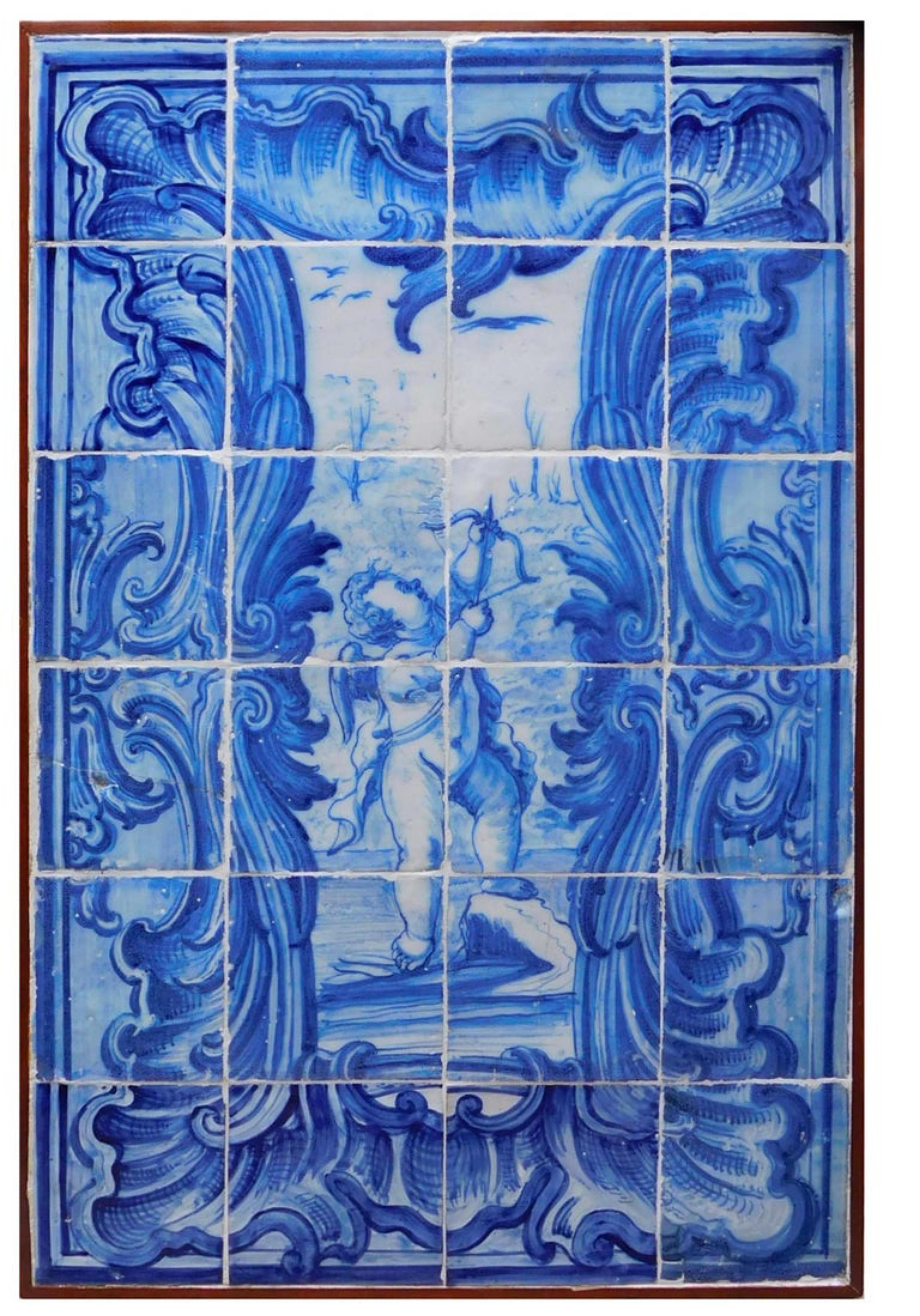Pannello di piastrelle portoghesi del XVIII secolo 