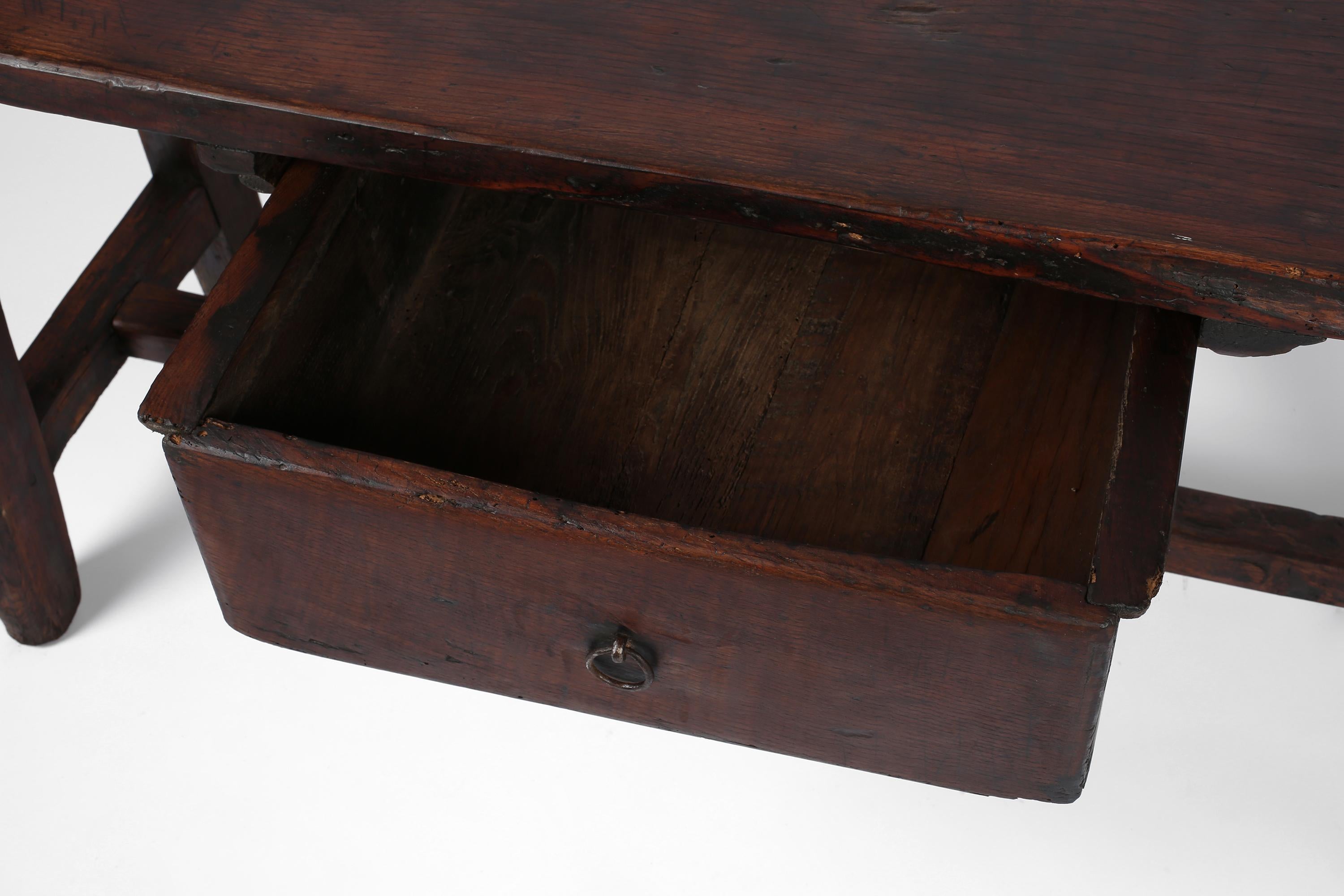 18th Century Portuguese Wabi Sabi Chestnut Console Table 6