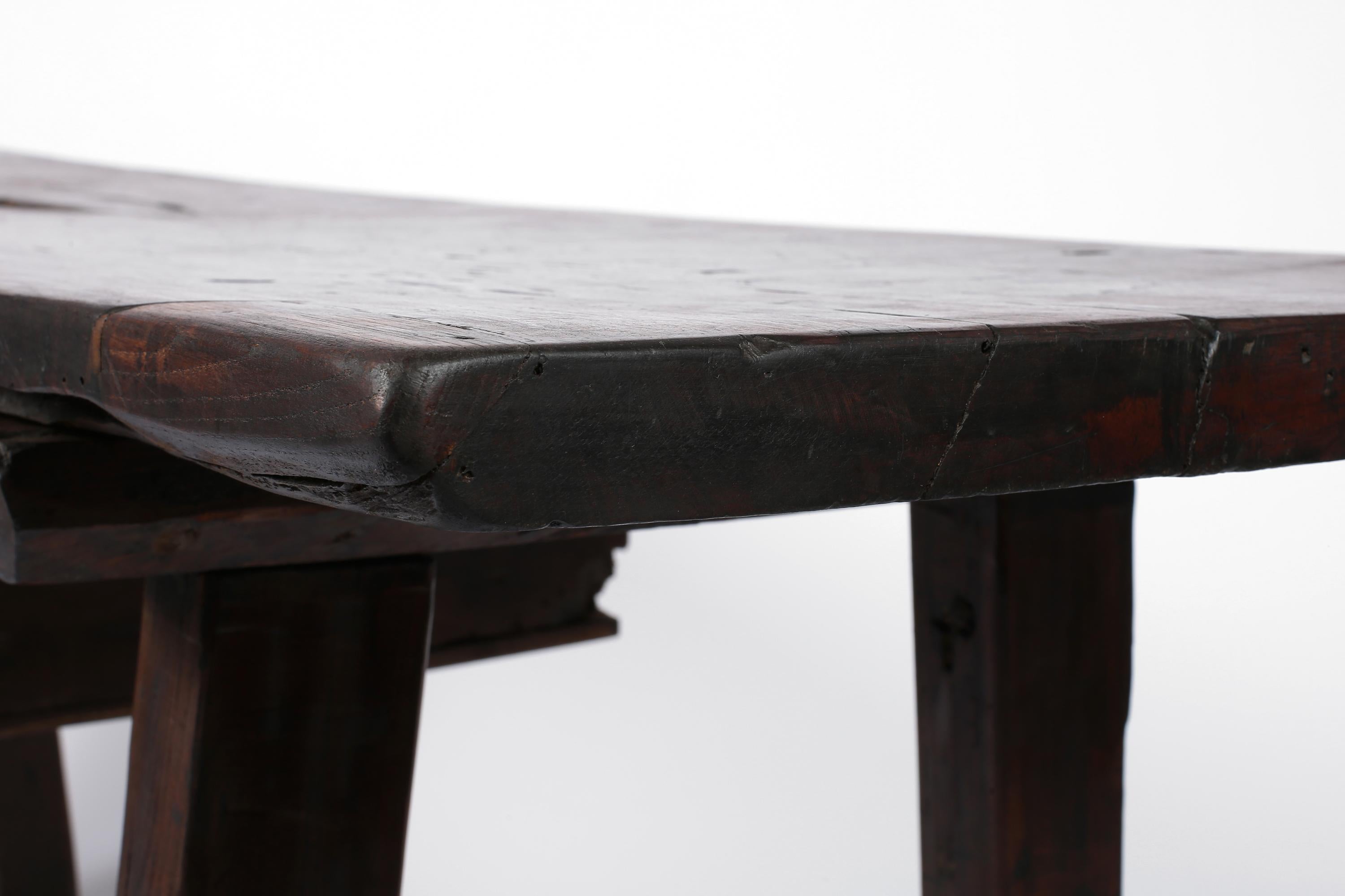 18th Century Portuguese Wabi Sabi Chestnut Console Table 9