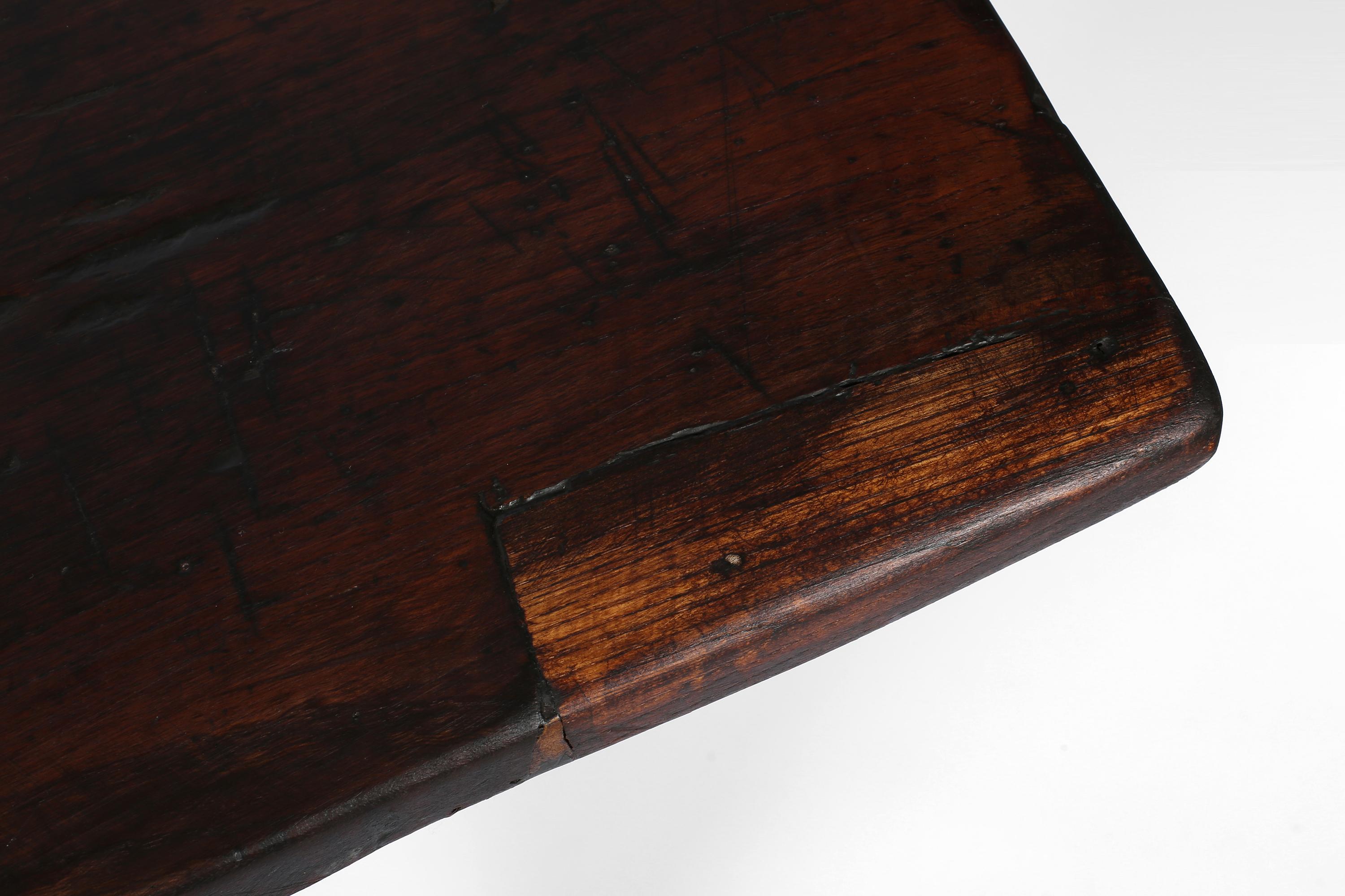 18th Century Portuguese Wabi Sabi Chestnut Console Table 14