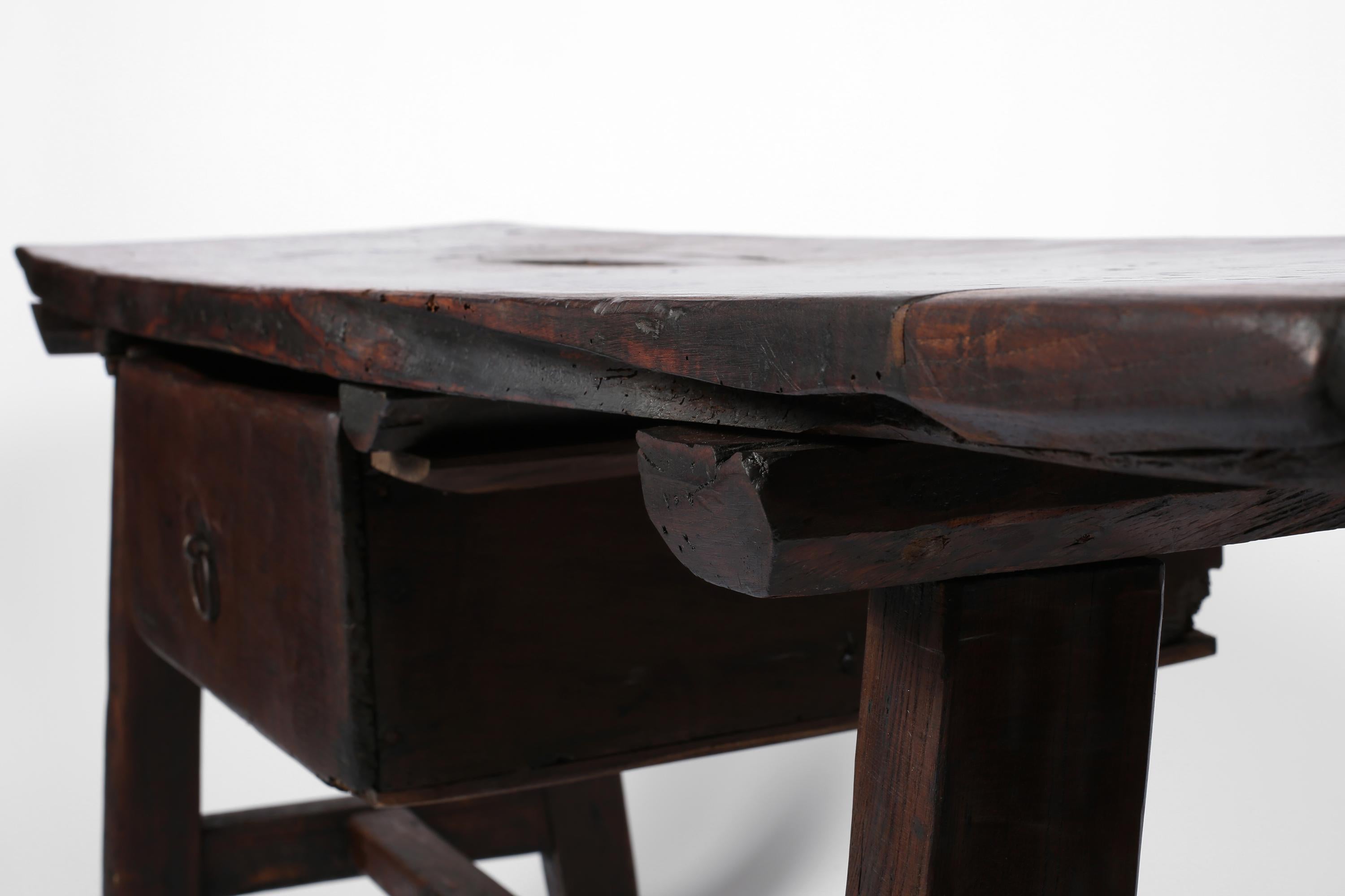 18th Century Portuguese Wabi Sabi Chestnut Console Table 2