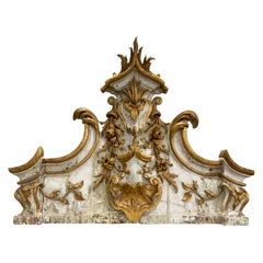 18th Century Portuguese White and Gold Altar Piece/Headboard