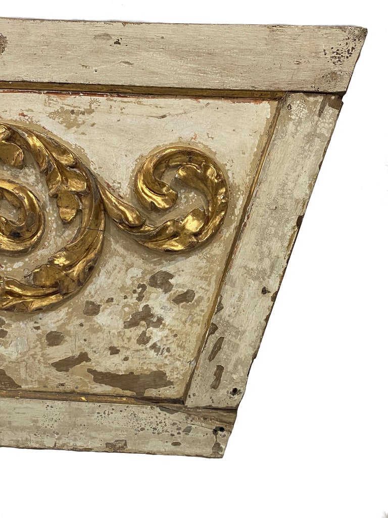 18th Century Portuguese White and Gold Architectural/Headboard Piece at