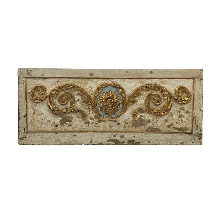 18th Century Portuguese White and Gold Architectural/Headboard Piece at