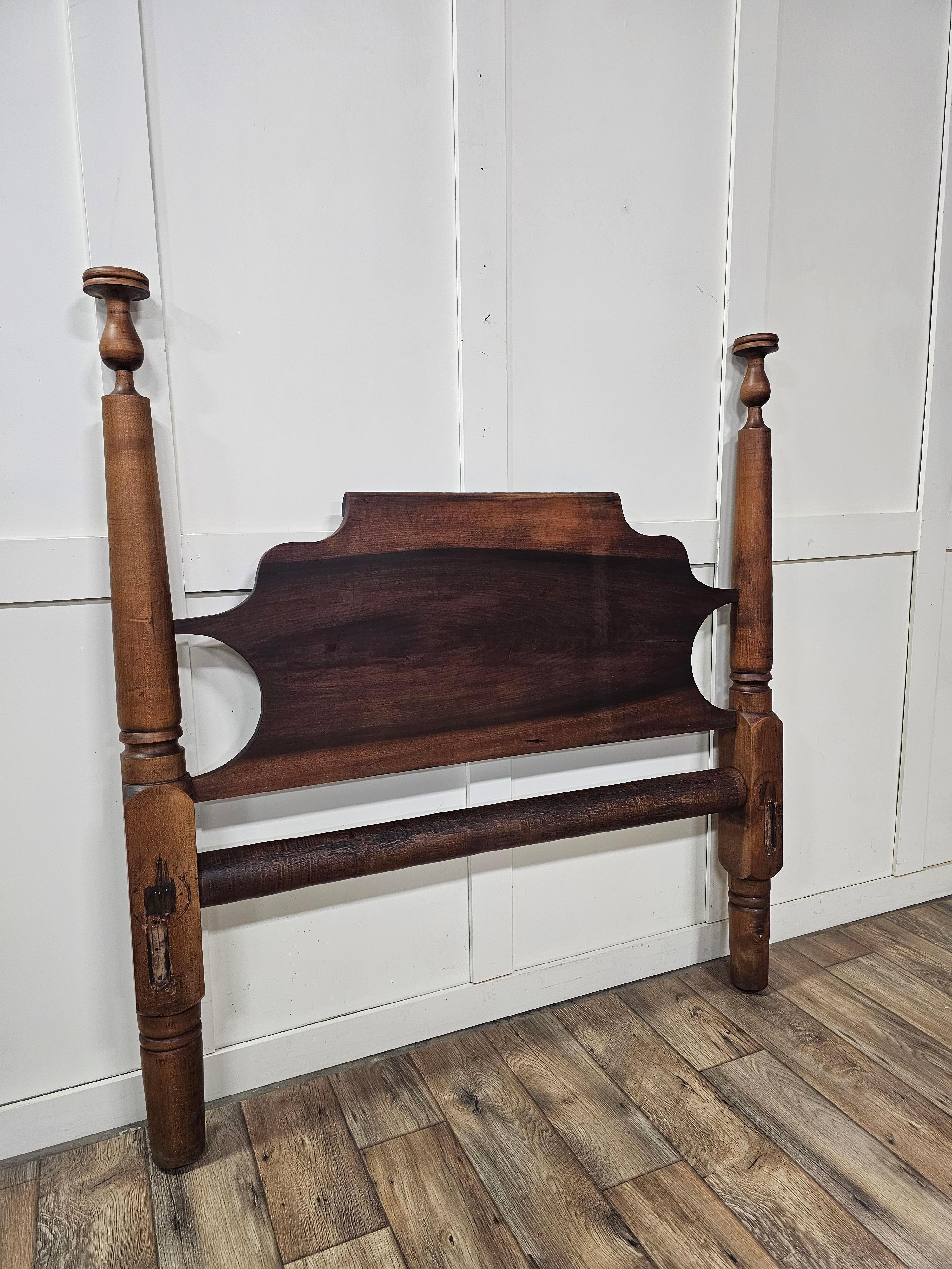 American 18th Century Colonial Walnut Rope Poster Bed For Sale