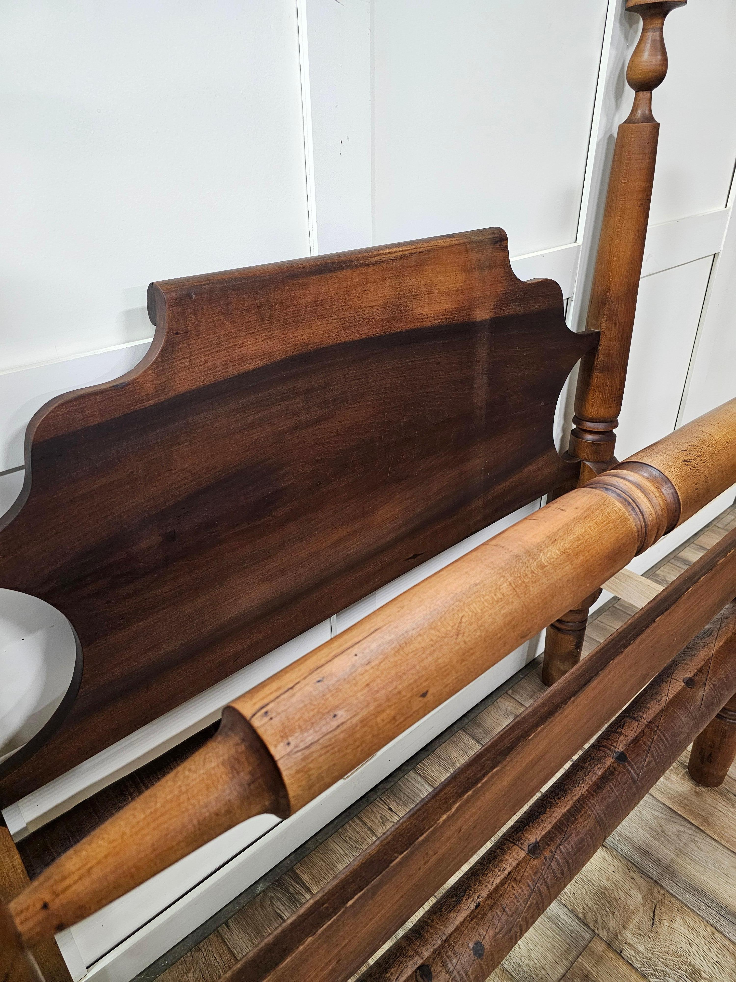 18th Century Colonial Walnut Rope Poster Bed For Sale 1