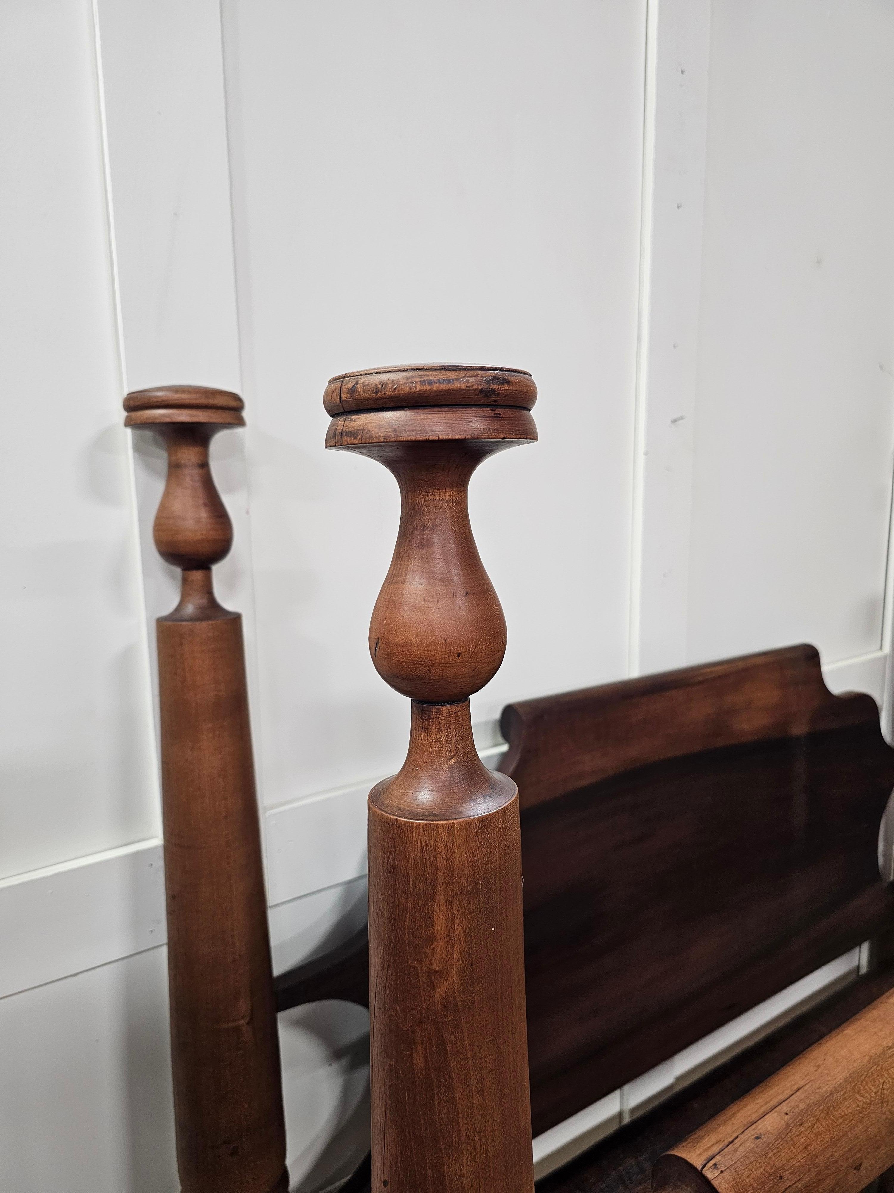 18th Century Colonial Walnut Rope Poster Bed For Sale 2