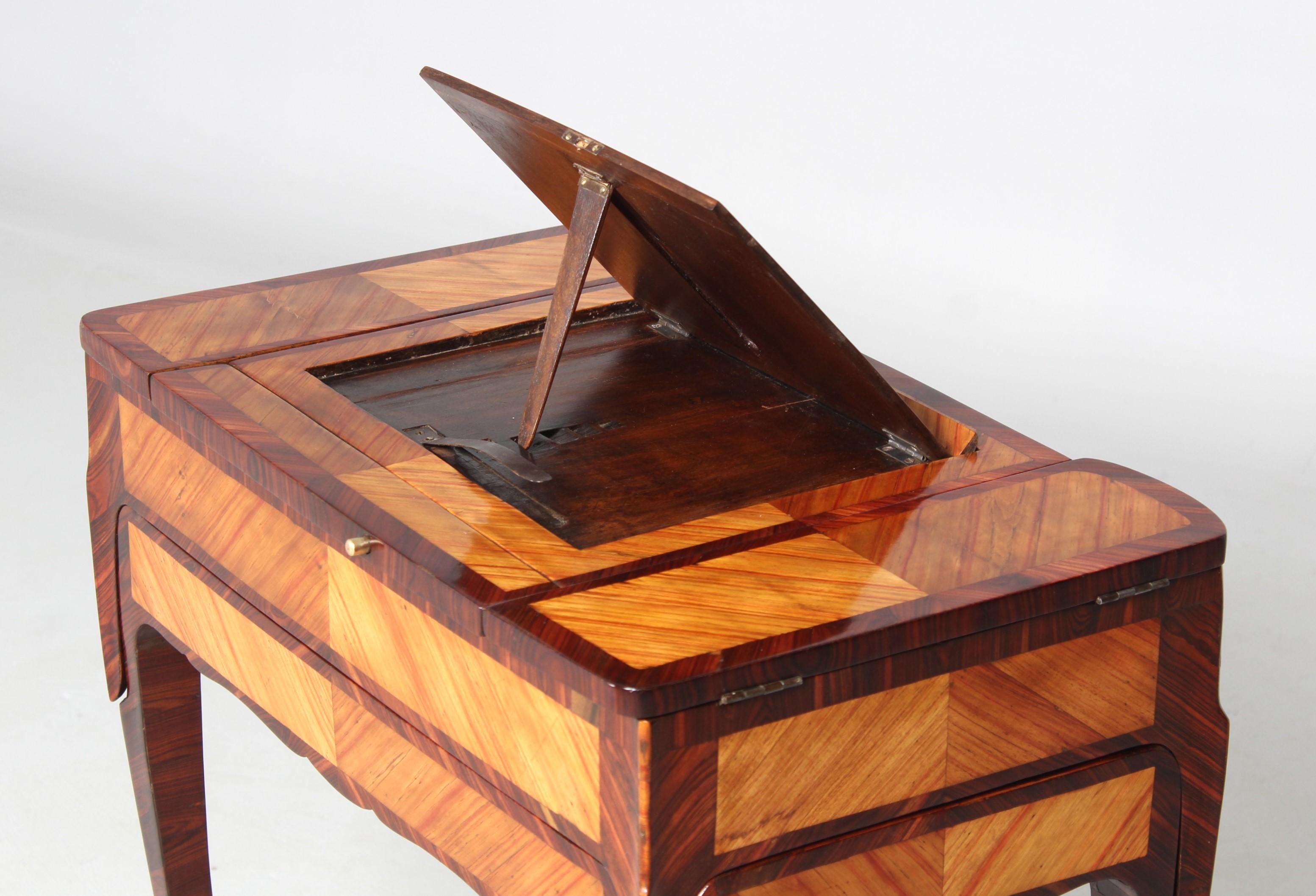Marquetry 18th Century Poudreuse and Ladies Desk - Table d'Accouchée, France, circa 1760 For Sale