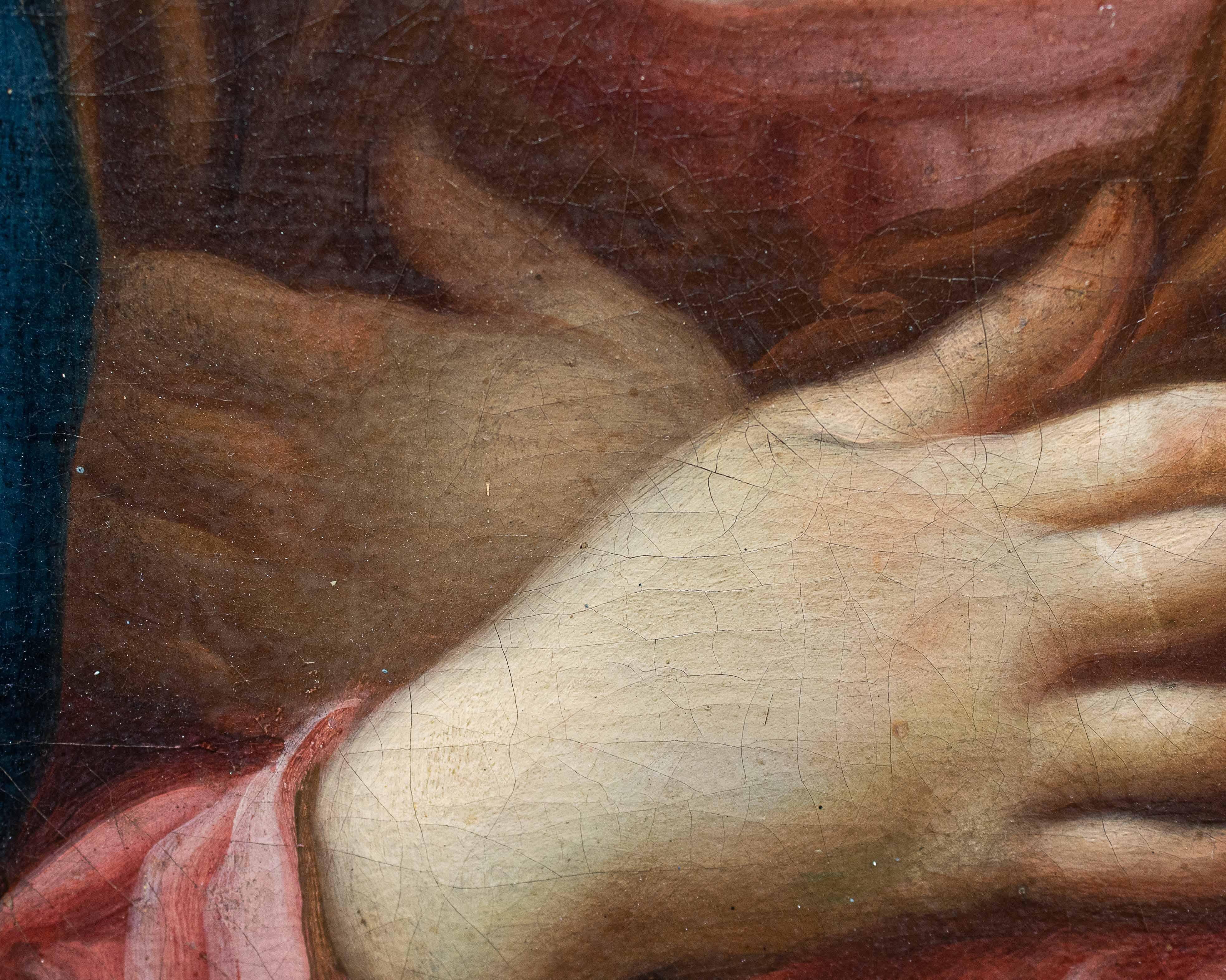 18th Century, Praying Virgin Emilian School Painting Oil on Canvas 3