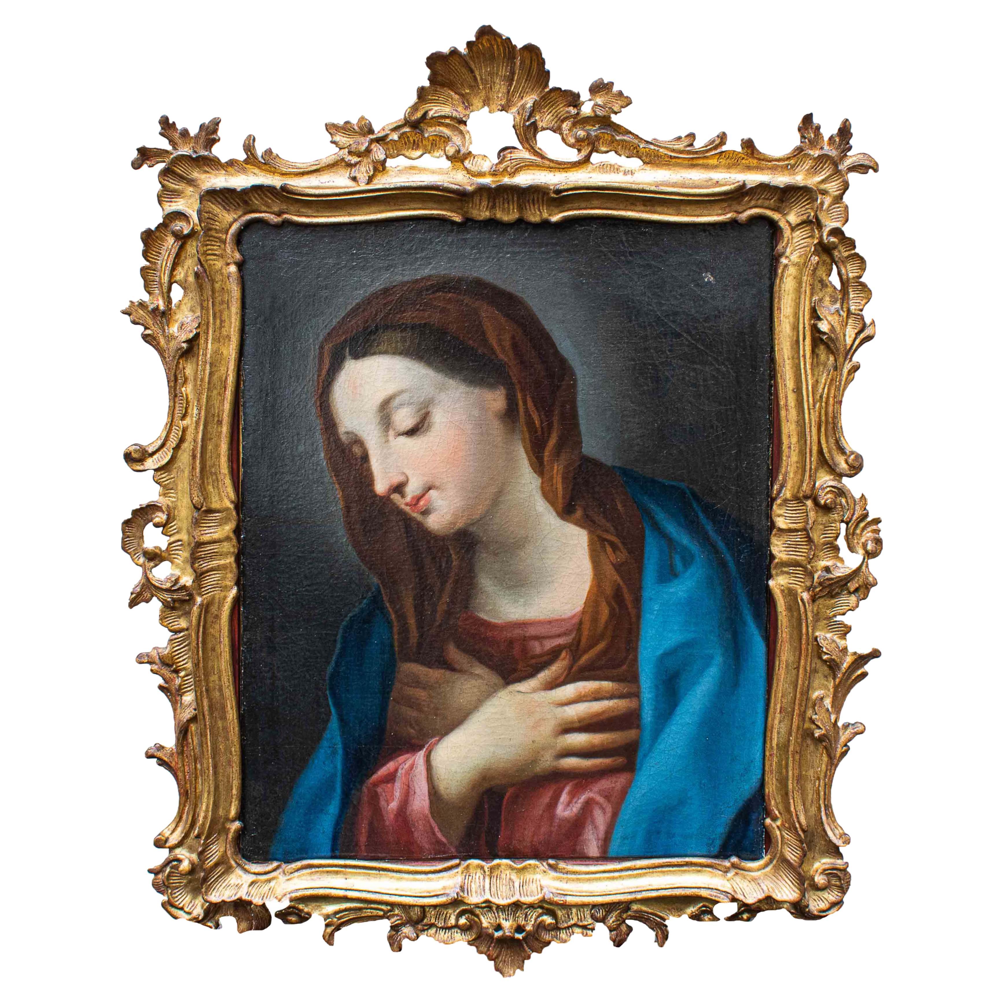 18th Century, Praying Virgin Emilian School Painting Oil on Canvas at  1stDibs