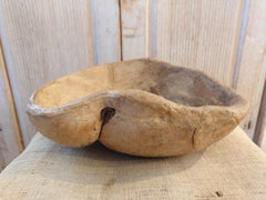 18th Century primitive Folk Art Wooden bowl dated 1791