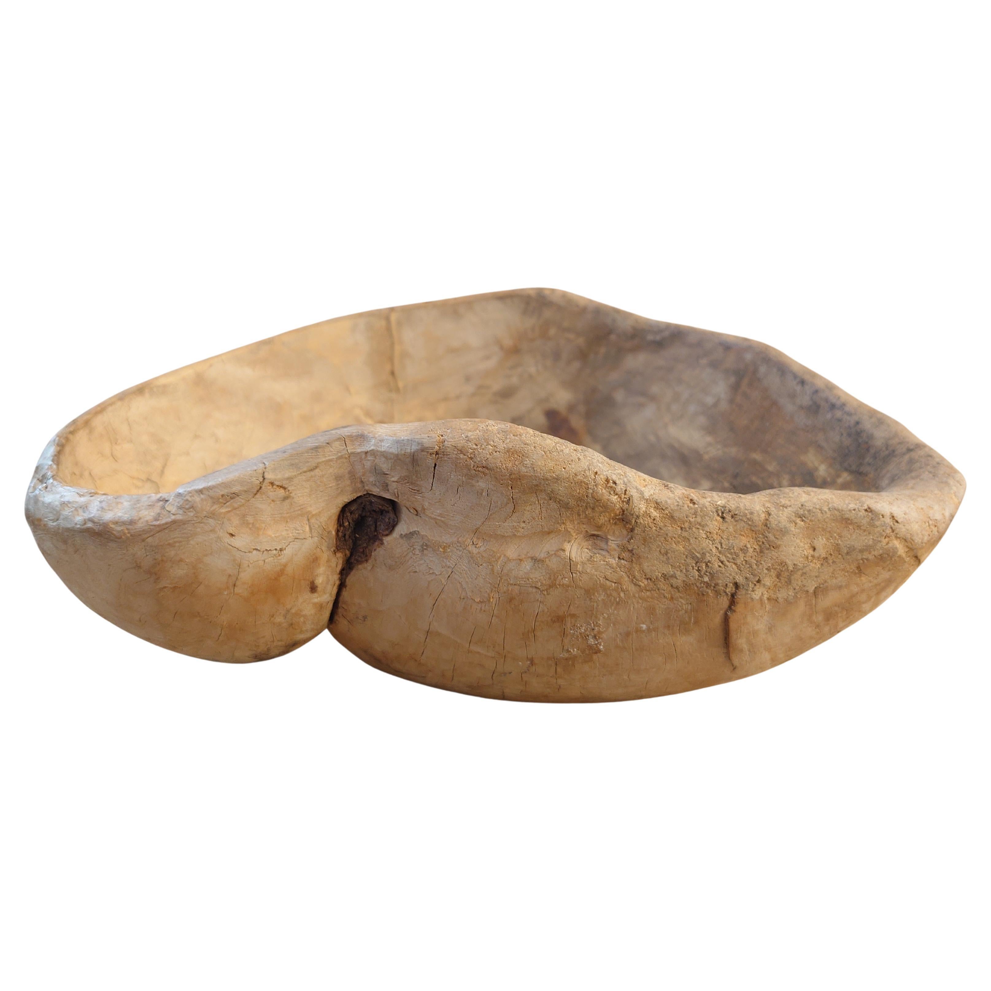 18th Century primitive Folk Art Wooden bowl dated 1791