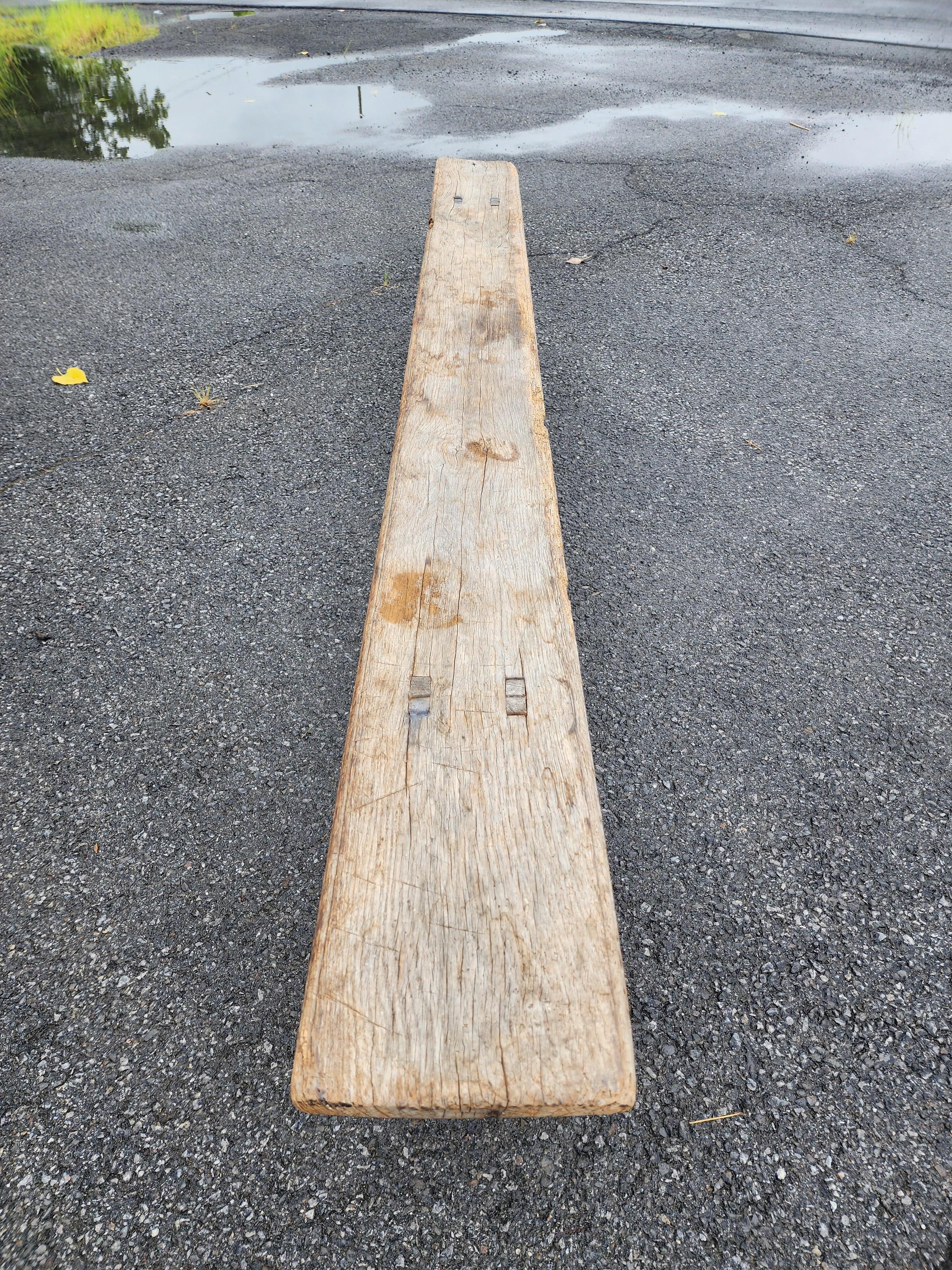 18th Century Primitive French Oak Long Bench For Sale 1