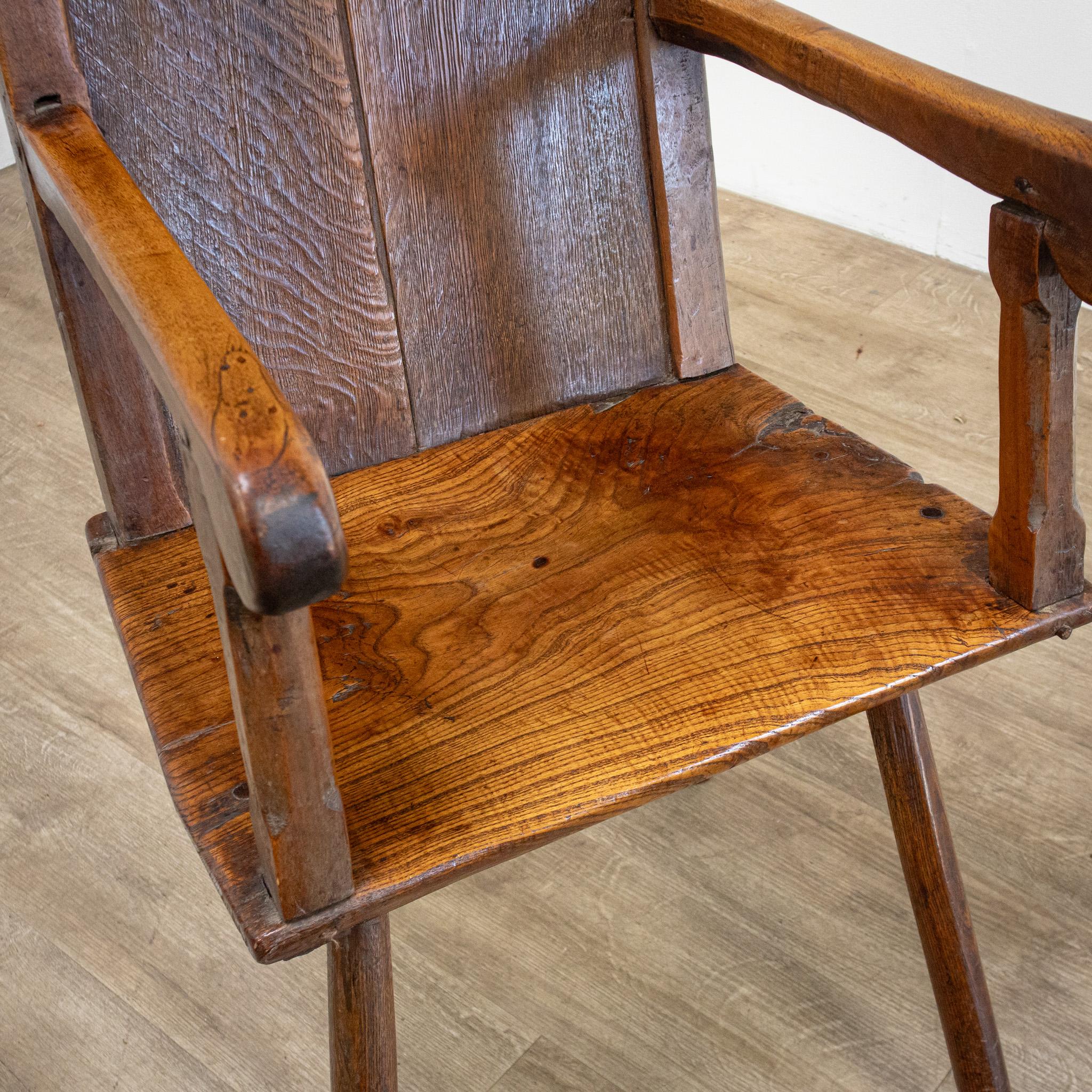 18th Century Primitive Oak Chair For Sale 1