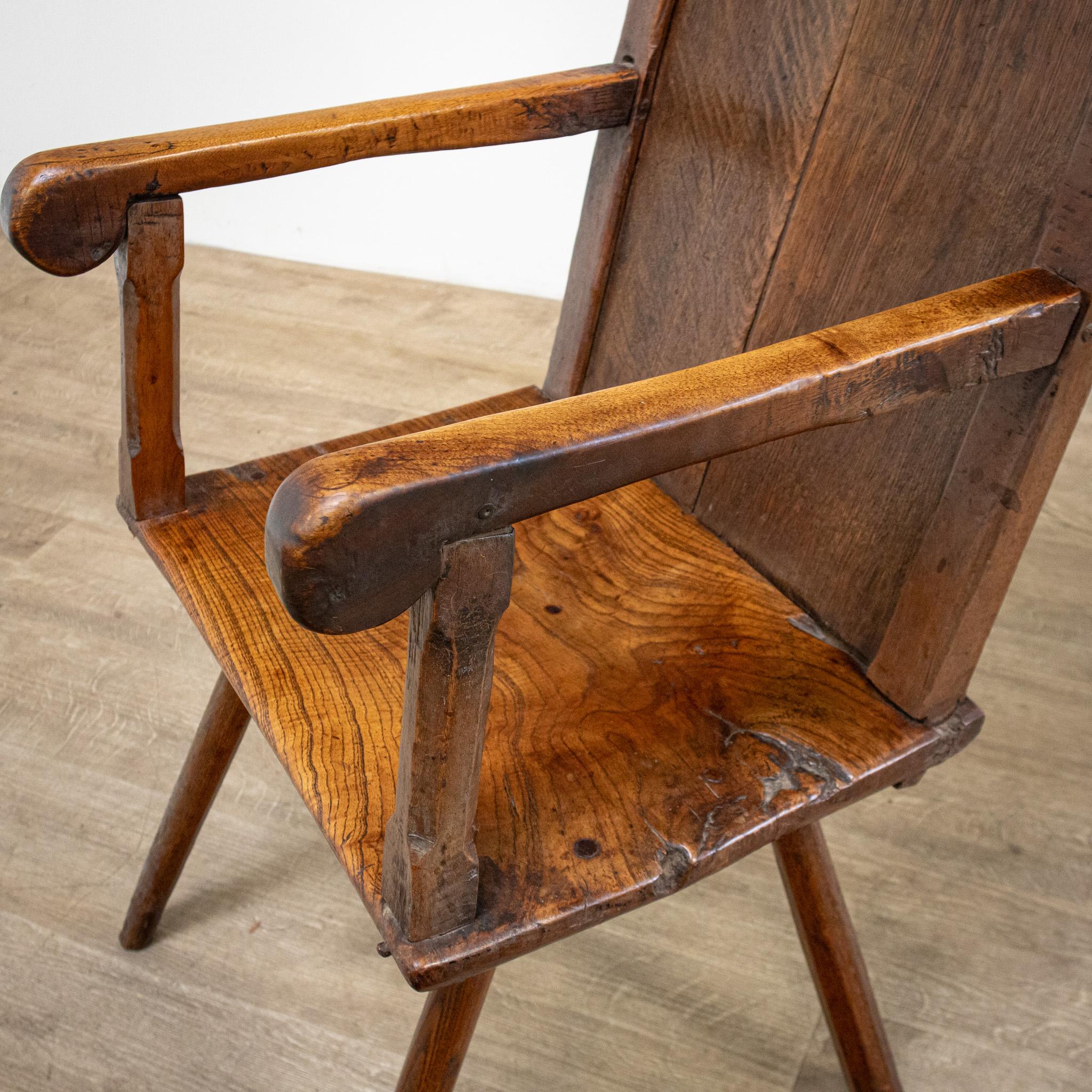 18th Century Primitive Oak Chair For Sale 2