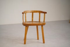 18th Century Swedish Primitive Pine Folk Chair – Sculptural Armchair