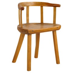 18th Century Swedish Primitive Pine Folk Chair – Sculptural Armchair