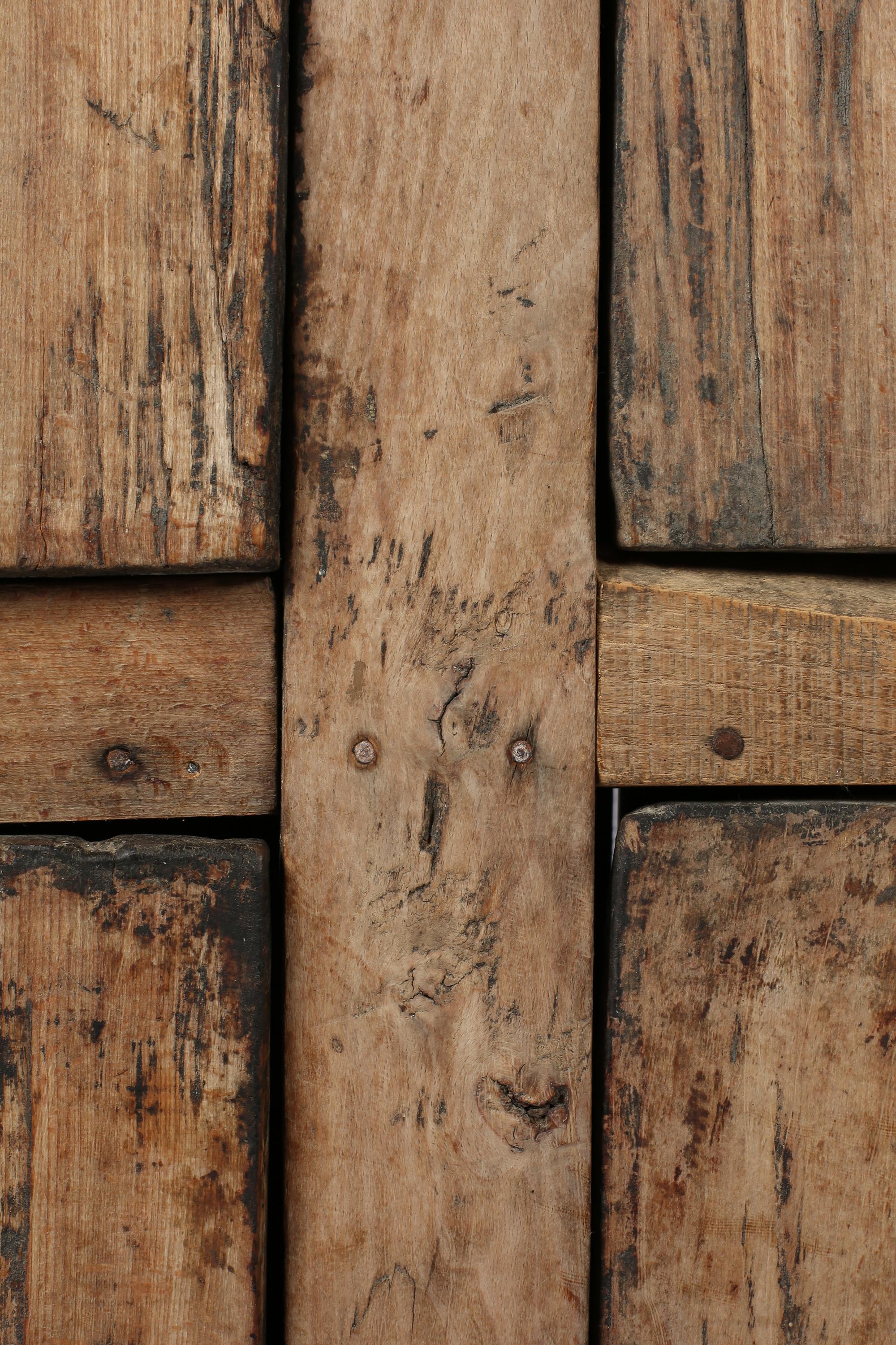 18th Century Primitive Wabi-Sabi Carpathian Cupboard In Distressed Condition For Sale In London, GB